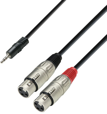 Adam Hall K3 YWFF 0300 - Kabel audio 3,5 mm Jack stereo na 2 x XLR żeńskie, 3 m K3YWFF0300