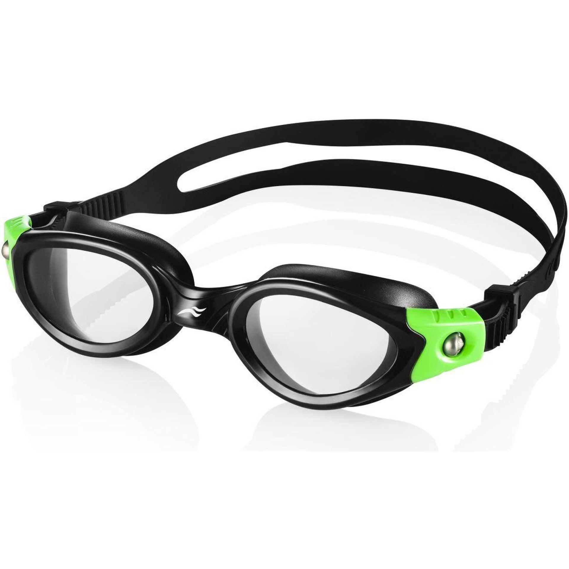 Aqua Speed AquaSpeed, Okulary pływackie, Pacific, czarno-zielone z jasnymi szkłami