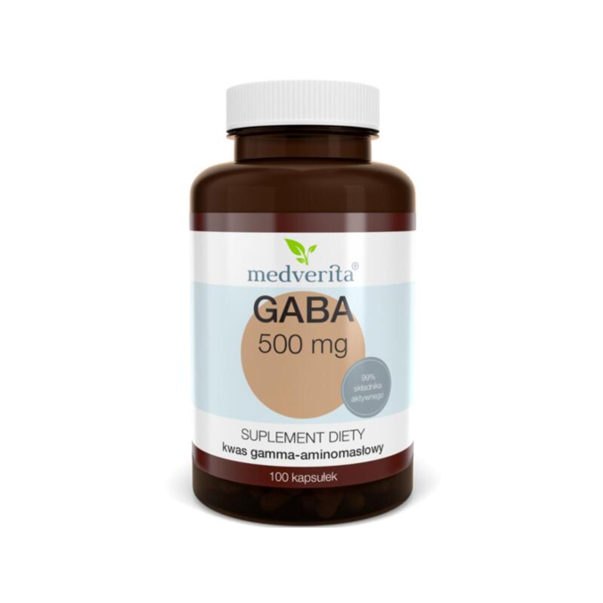Medverita Medverita, Gaba, 500 mg, 100 kapsułek
