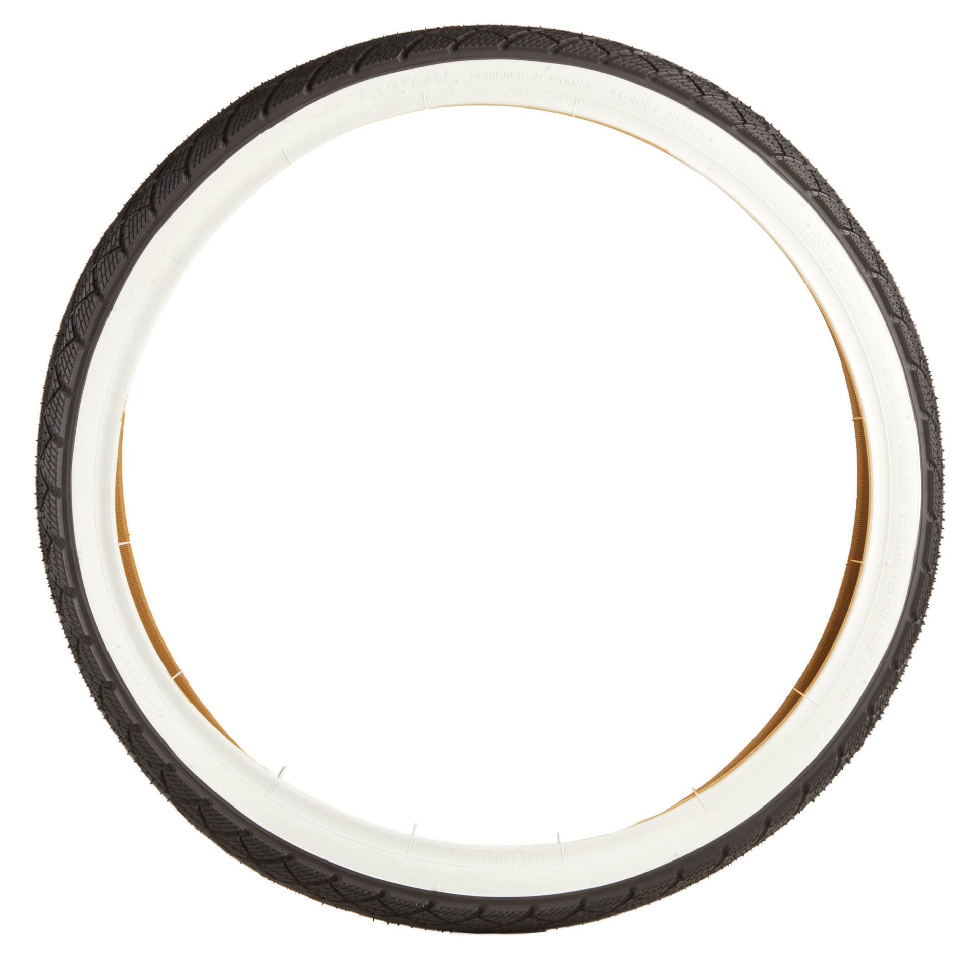 BTWIN Opona do roweru dziecięcego 20X1,75 / ETRTO 46-406 ze sztywną stopką unisex
