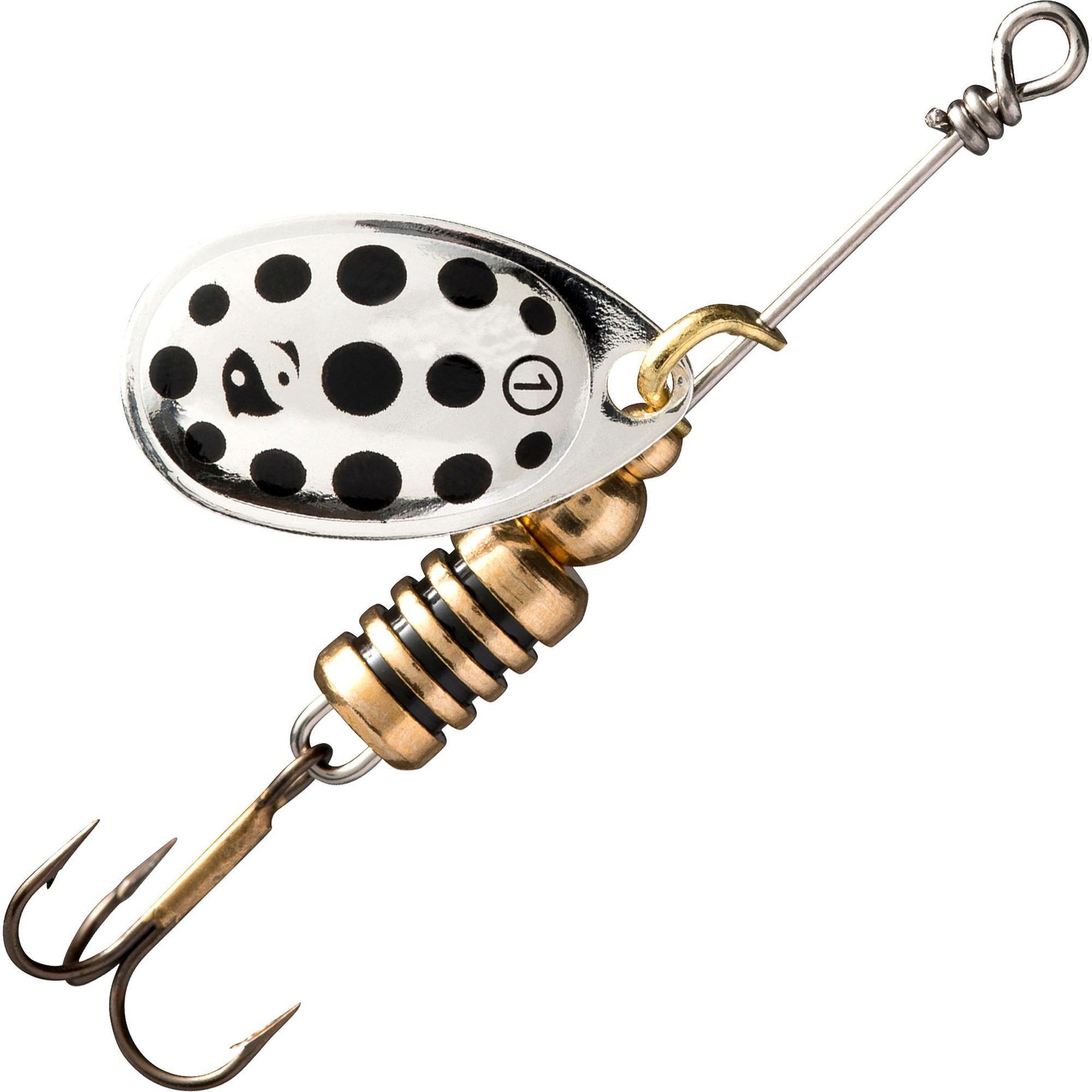 CAPERLAN Błystka WETA + nr 1 srebrna w czarne kropki Unisex