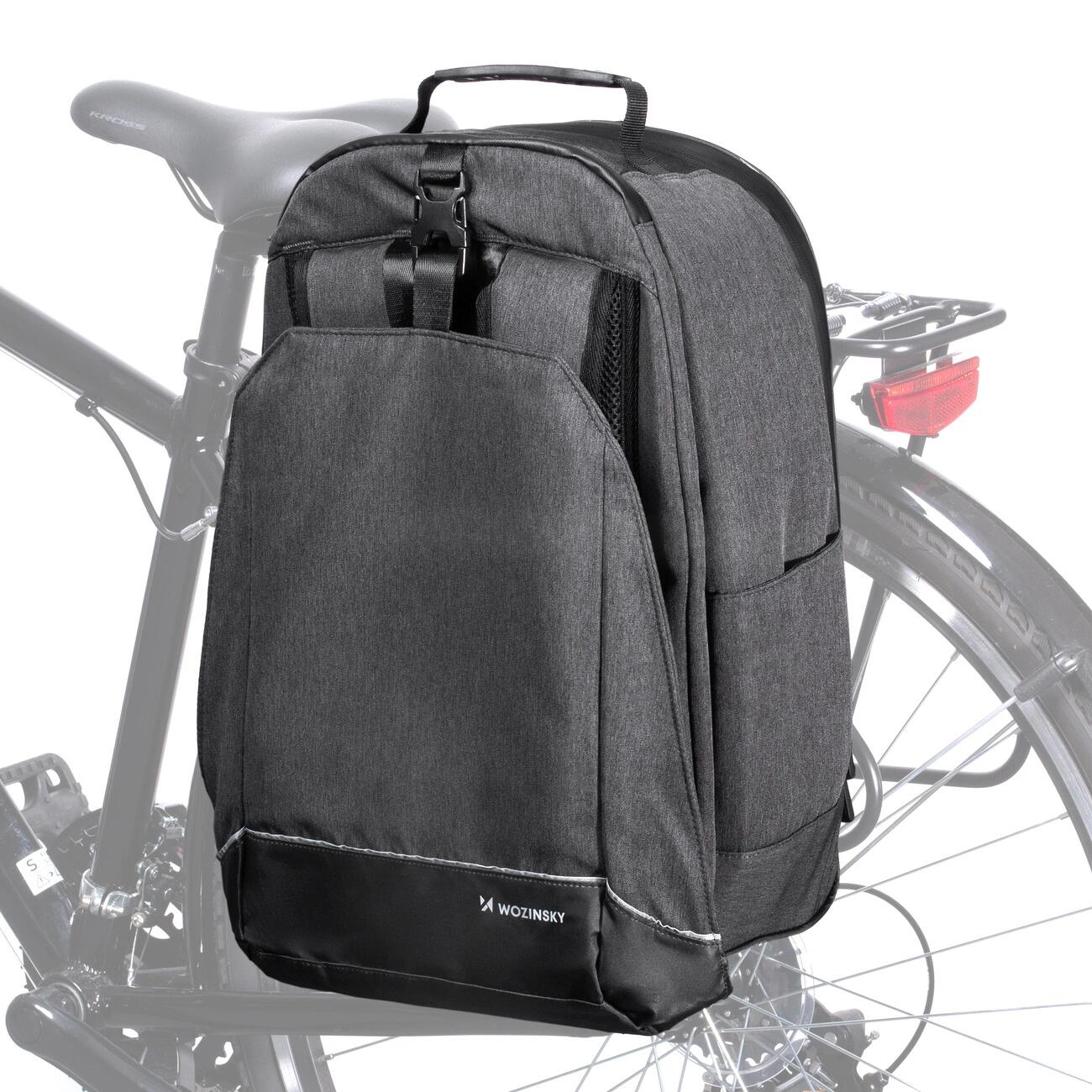 Wozinsky Wozinsky torba rowerowa na bagażnik plecak rowerowy ze stelażem 2w1 40l czarny (WBB33BK) WBB33BK