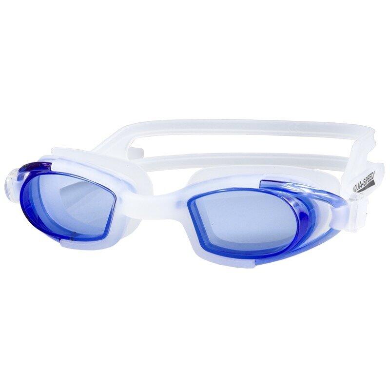 Aqua Speed AquaSpeed, Okulary pływackie, Marea JR, białe z niebieskimi szkłami