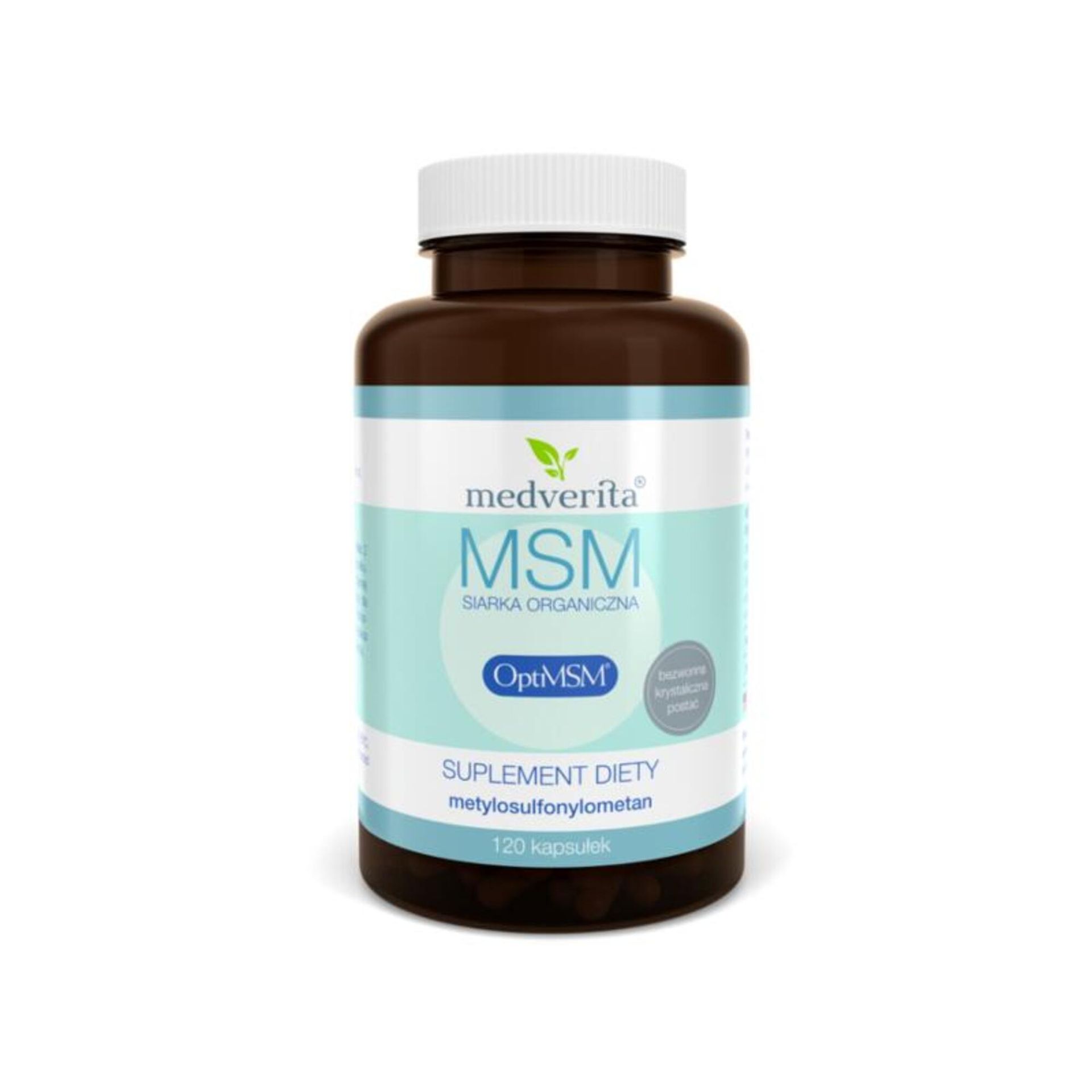 MSM siarka organiczna OptiMSM (120 kapsułek) Medverita