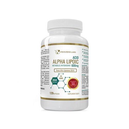 Progress Labs Progress Labs Kwas Alfa Liponowy (ALA) 600 mg - 120 kapsułek PL414520