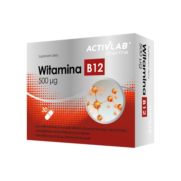 Activlab Pharma Witamina B12 500 g, suplement diety, 30 kapsułek Duży wybór produktów | Dostawa kurierem DHL za 10.90zł !!!| Szybka wysyłka do 2 dni roboczych! | 3639761