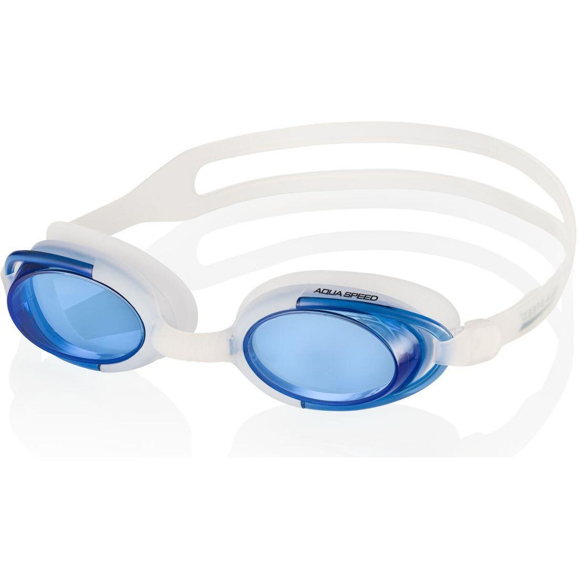 Aqua Speed AquaSpeed, Okulary pływackie, Malibu, białe z niebieskimi szkłami