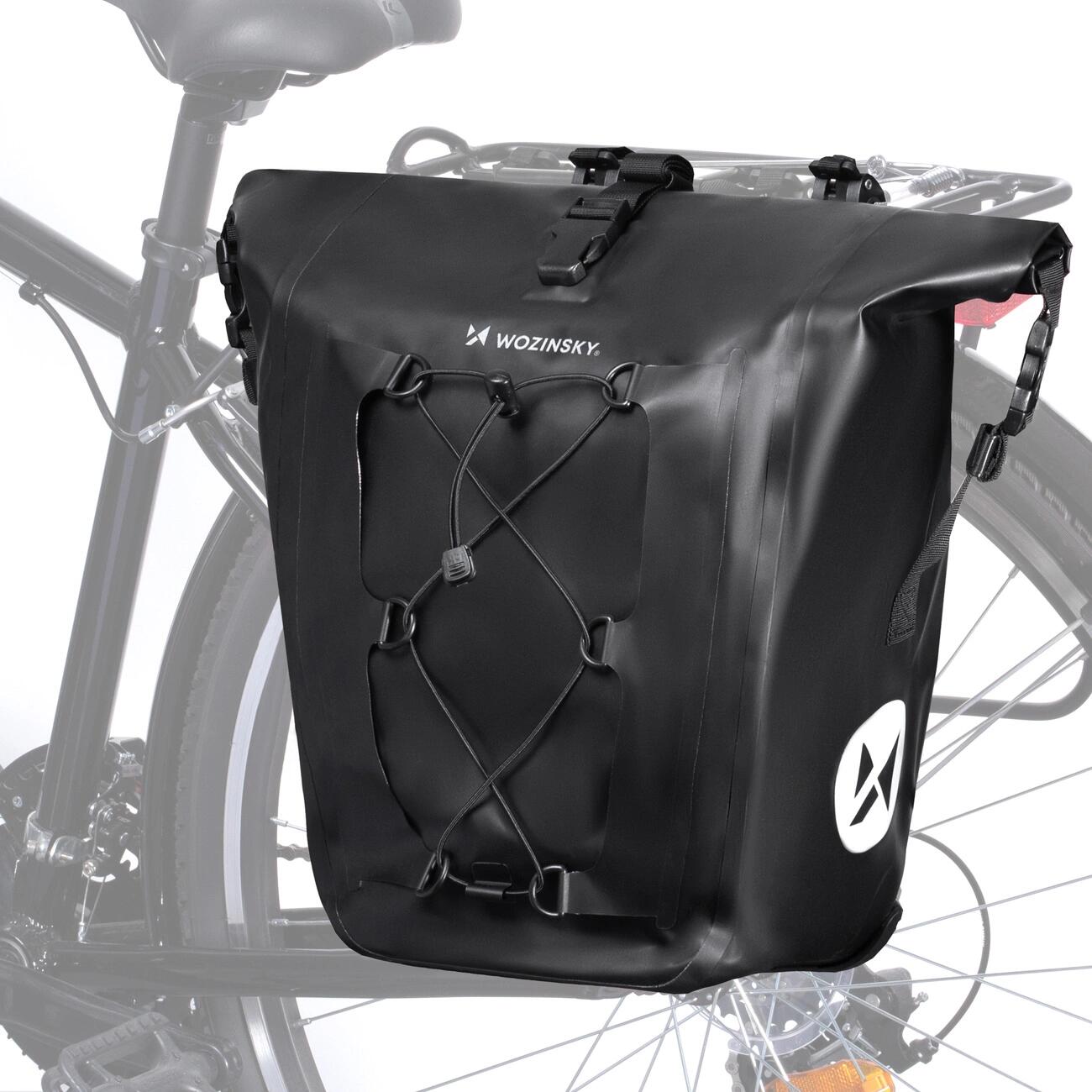 Wozinsky Wozinsky wodoodporna torba rowerowa sakwa na bagażnik 25l 2w1 czarny (WBB24BK) WBB24BK