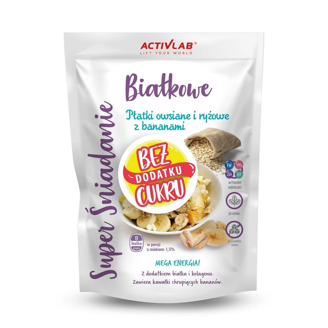 ACTIVLAB SUPER ŚNIADANIE płatki owsiane z ban 300g