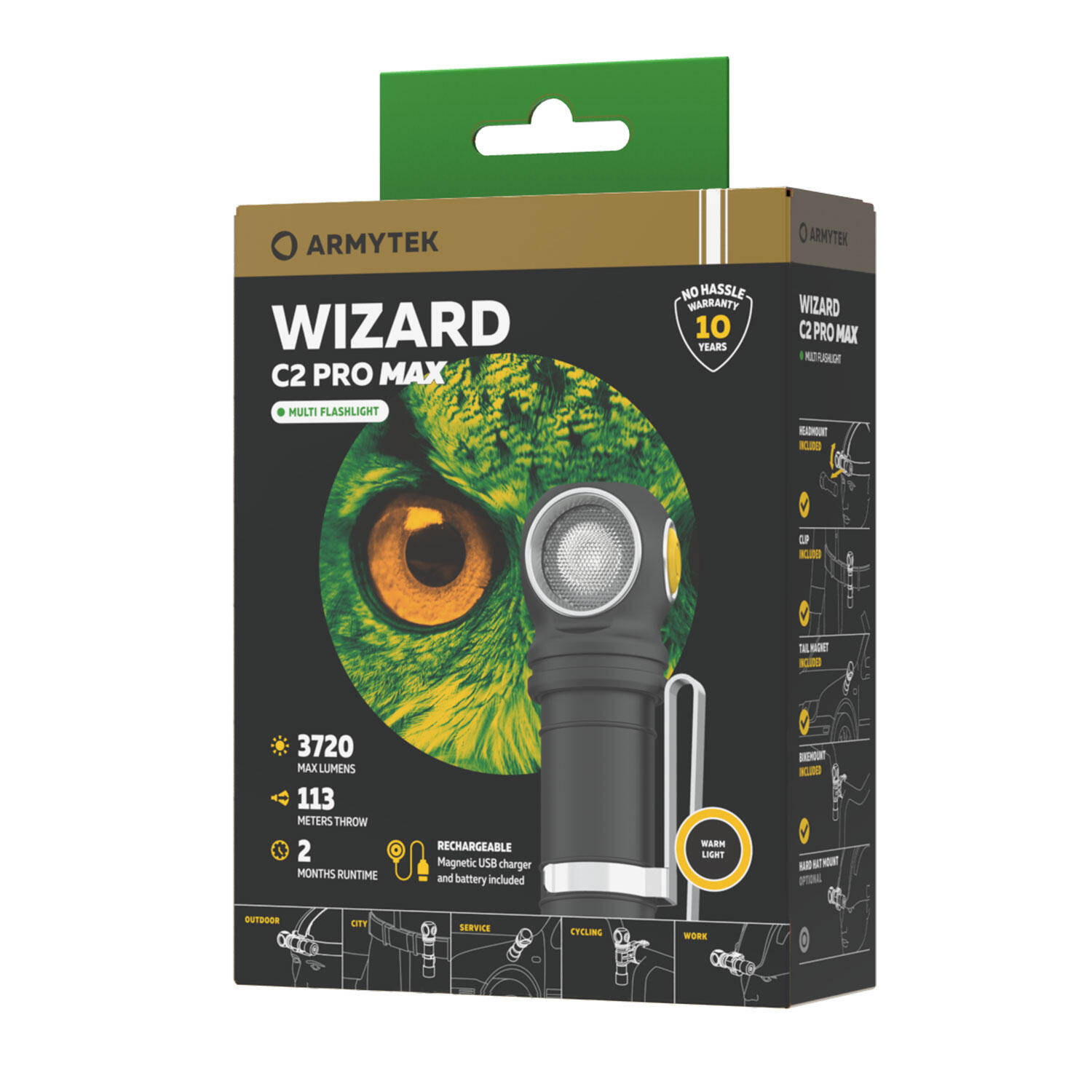 ARMYTEK Latarka  Armytek Wizard C2 Pro v4 Max Magnet USB Ciepły 3720 lm F06701W