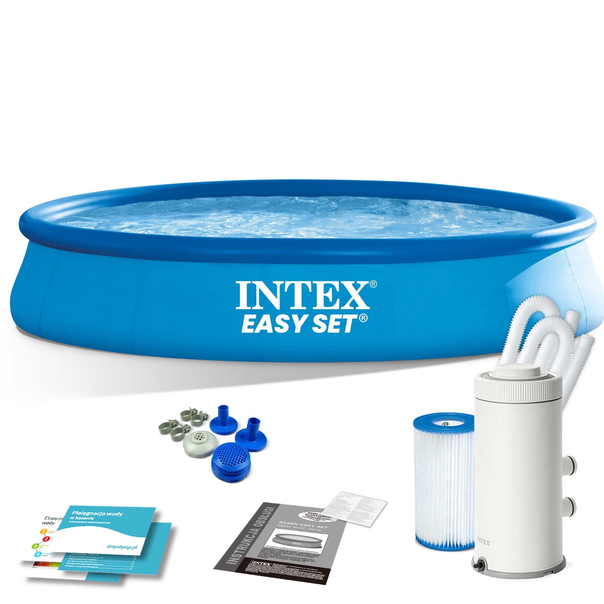 Intex Basen ogrodowy rozporowy z pompą 457 x 84 cm 3w1 28158