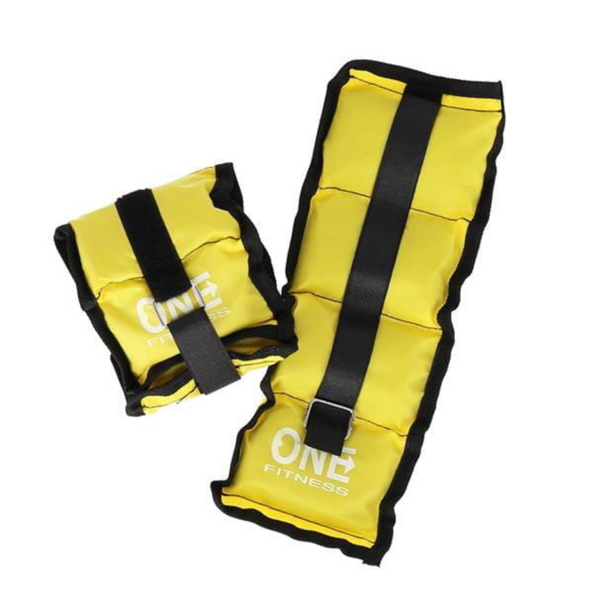 ONE FITNESS OBCIĄŻNIKI CIĘŻARKI NA NADGARSTKI I KOSTKI WW02 2X1.5KG ŻÓŁT ONE FITNESS ZADZWOŃ 600-555-801 ! 17-47-382