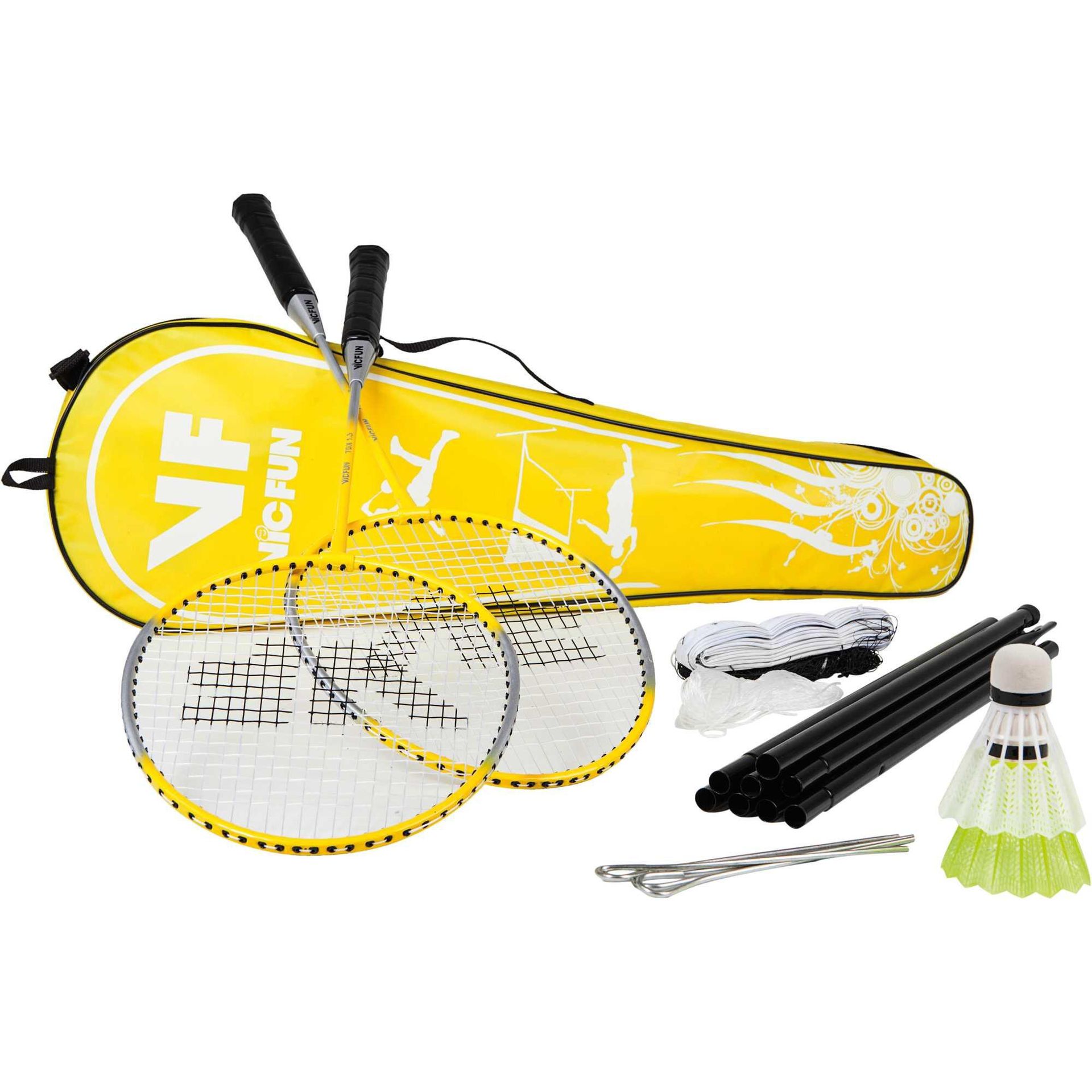 Vicfun Badminton zestaw Hobby Typ A Niebieski/Żółty