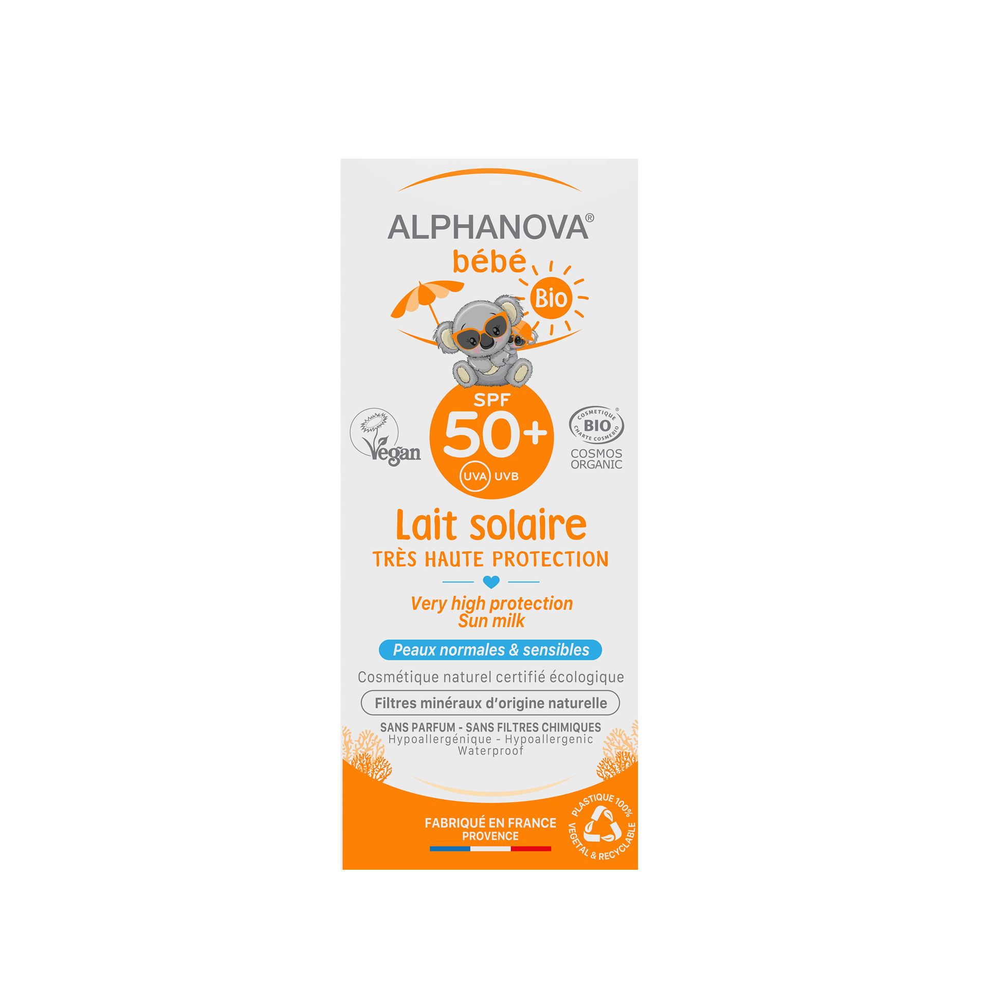 Alphanova Bebe Bebe Przeciwsloneczny Krem o wysokim filtrze SPF 50+ ALP02370 [2078967]