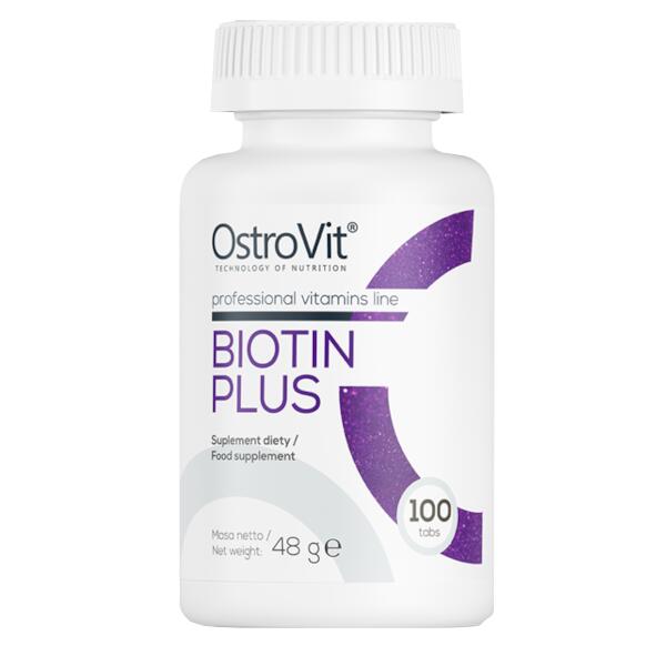 OSTROVIT Biotin Plus (Włosy, skóra, paznokcie) 100 Tabletek