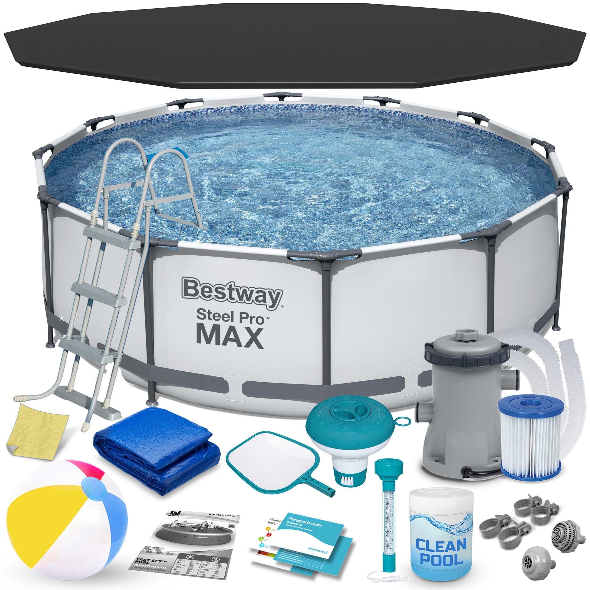 Bestway Basen ogrodowy stelażowy Steel Pro 366 x 100 cm 9w1 56418