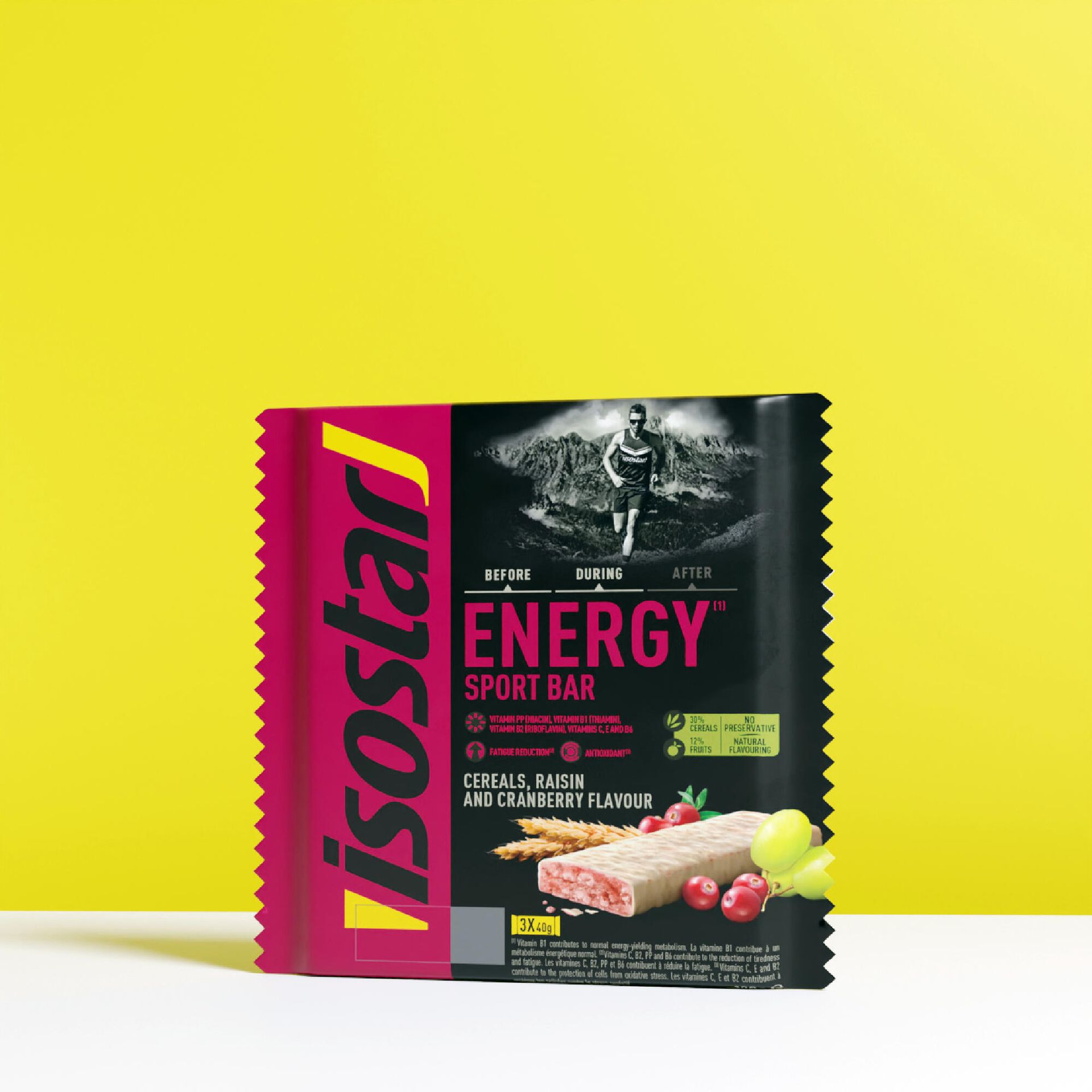 Isostar Baton energetyczny ENERGY SPORT Rodzynki i żurawina x3 Unisex 3175681161535