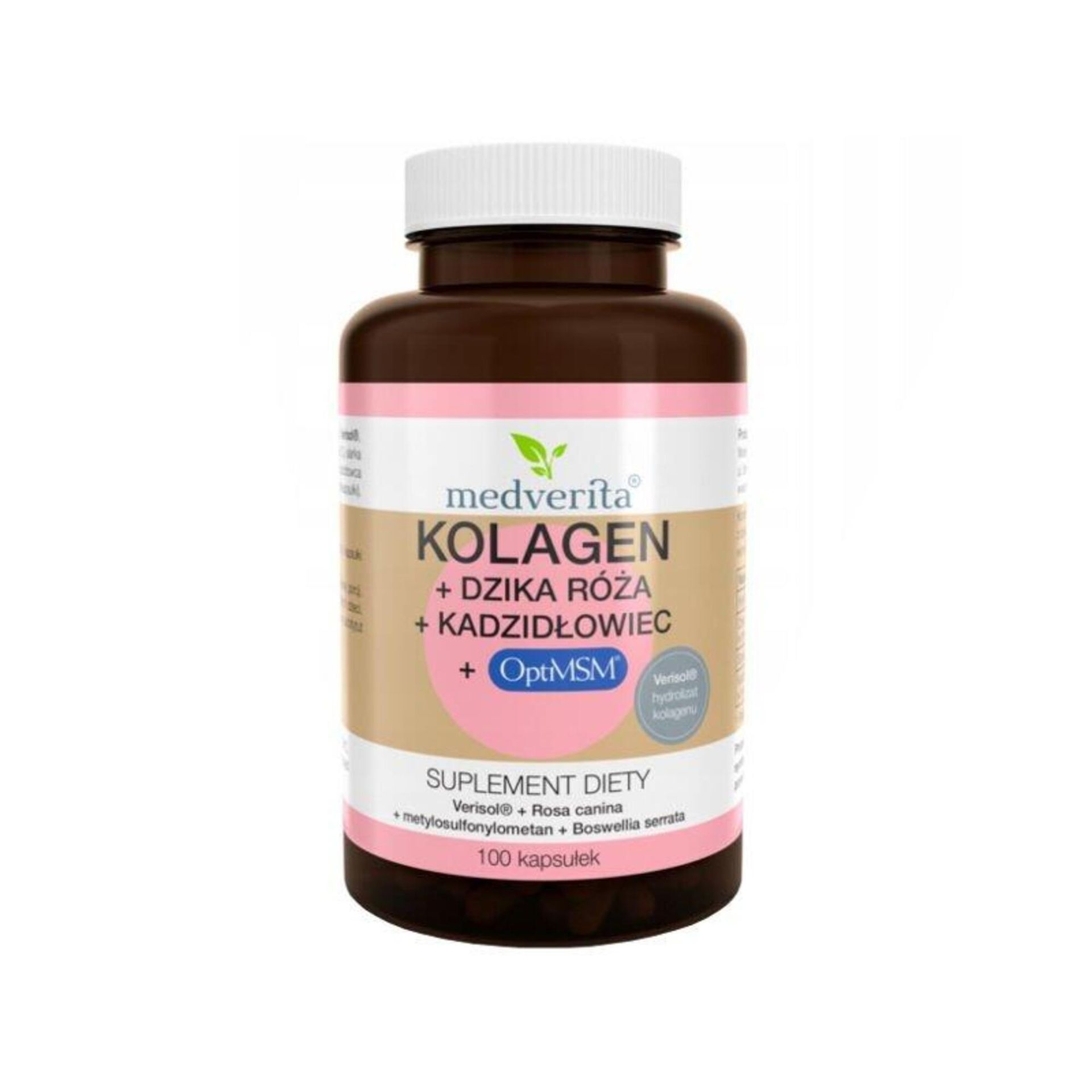 Medverita Medverita Kolagen Verisol + Dzika Róża + Kadzidłowiec + OptiMSM - 100 kapsułek MED434