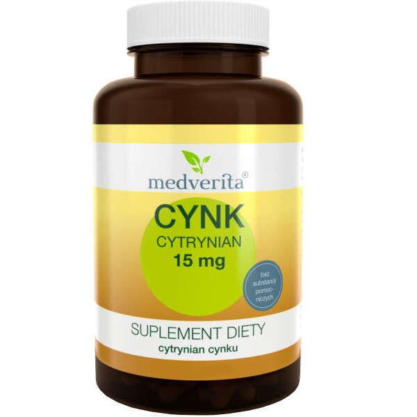 Cynk Cytrynian 15 mg MEDVERITA 90 kaps