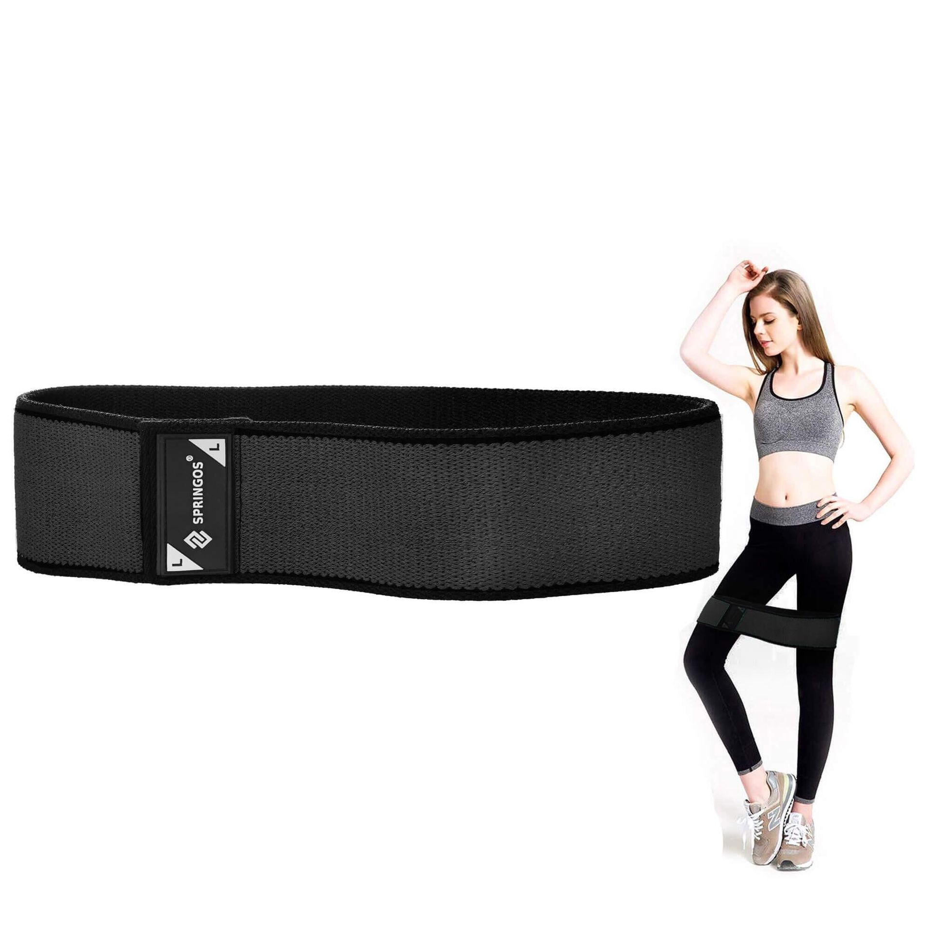 Guma do ćwiczeń - guma oporowa Hip Band L czarna 2x43 cm FA0115