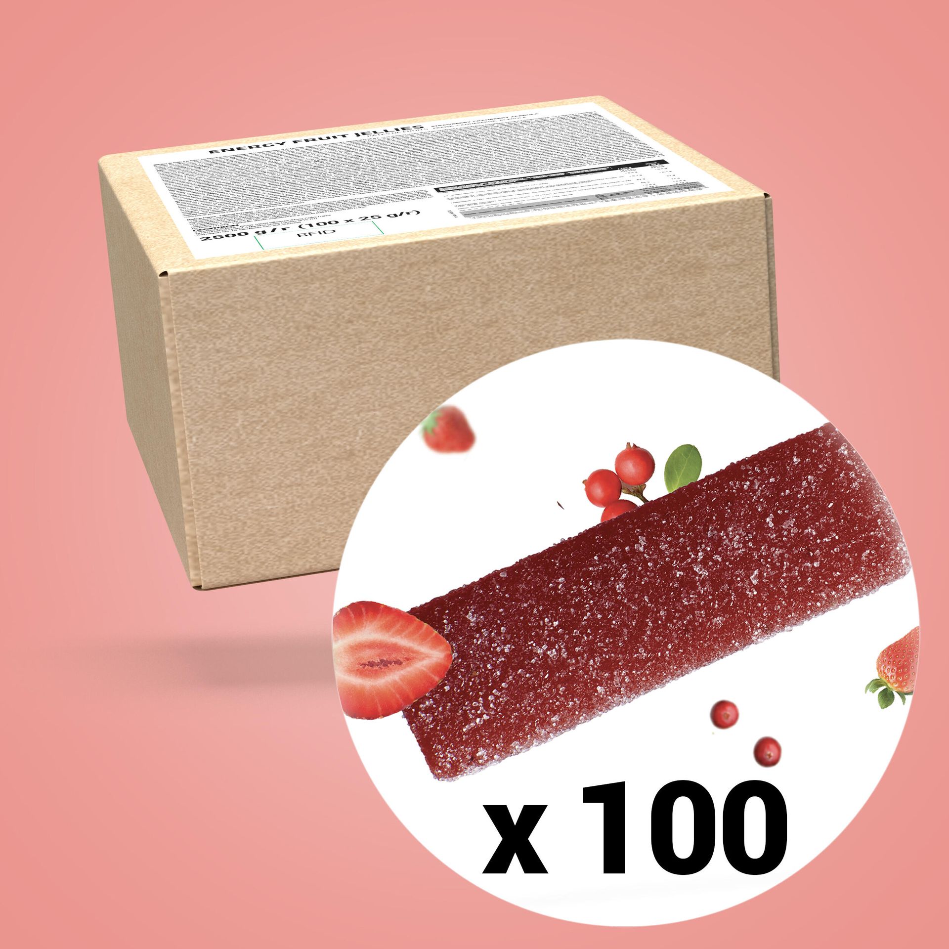 Galaretka owocowa energetyczna truskawka, żurawina, acerola Aptonia 100X25G