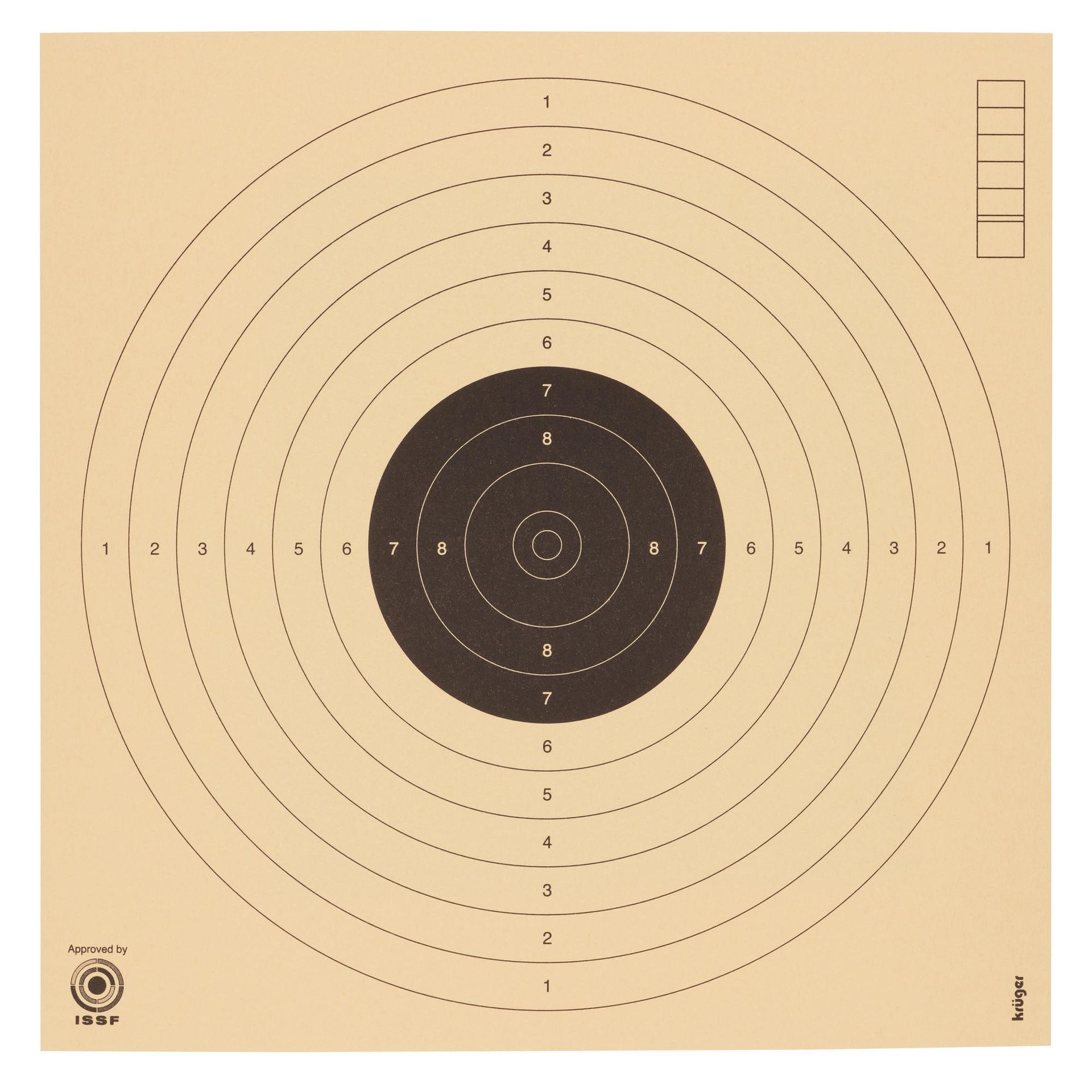 100 tarcz pistoletowych 10 m Kruger 17 x 17 cm