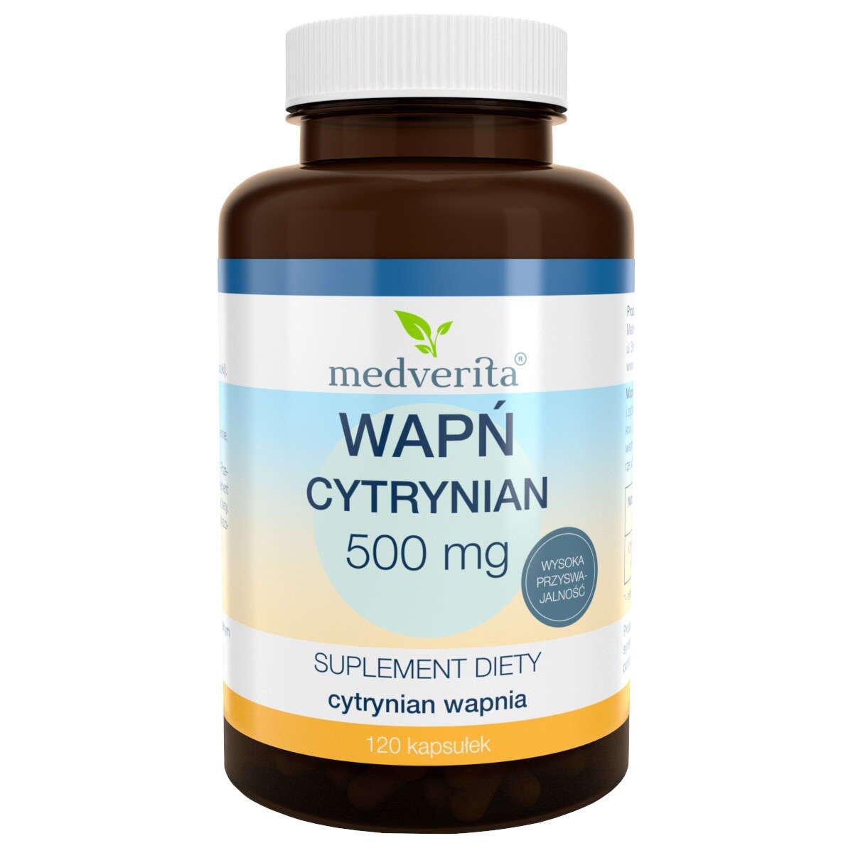 Wapń Cytrynian MEDVERITA 120 kaps