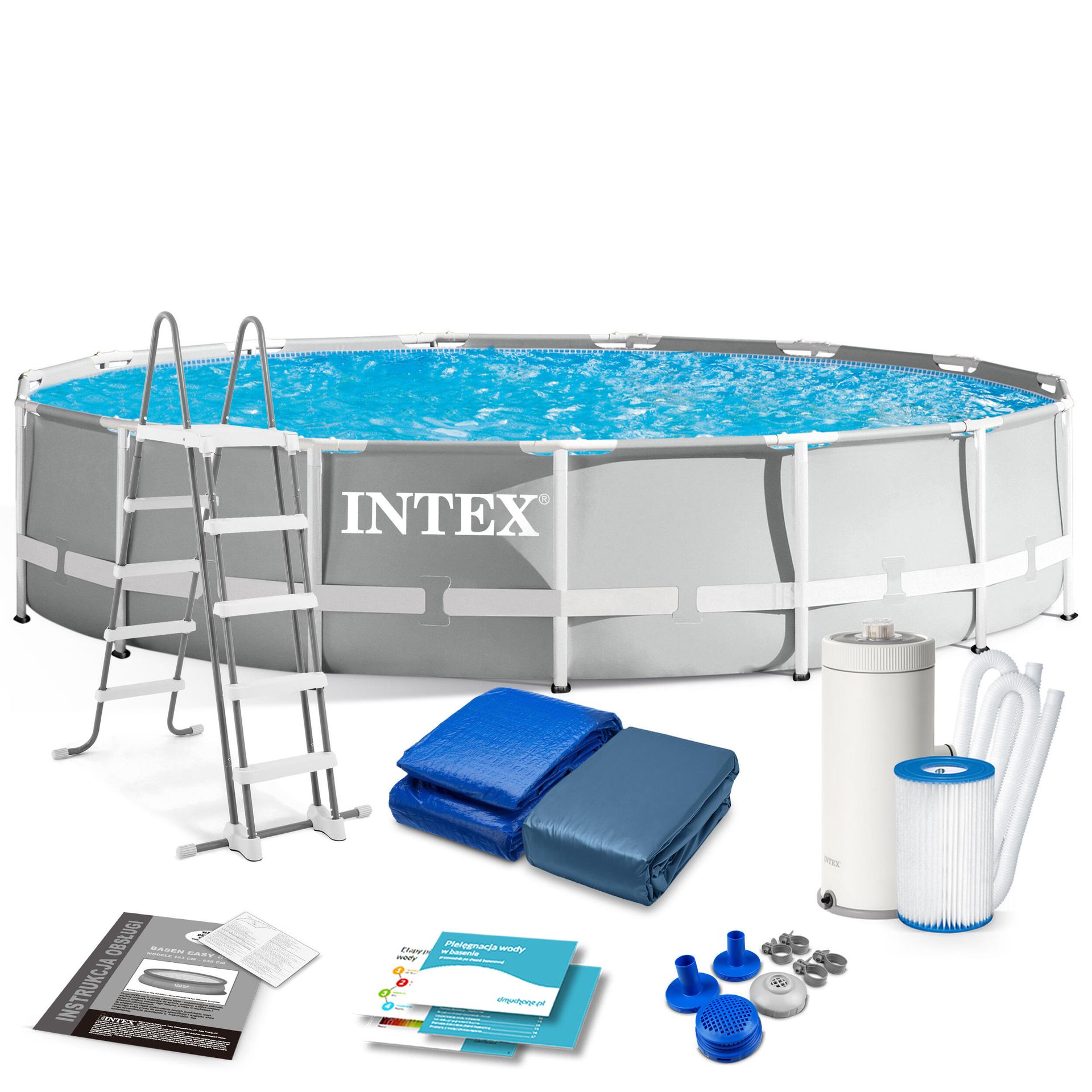 Intex Basen ogrodowy stelażowy 457 x 107 cm - zestaw 26724