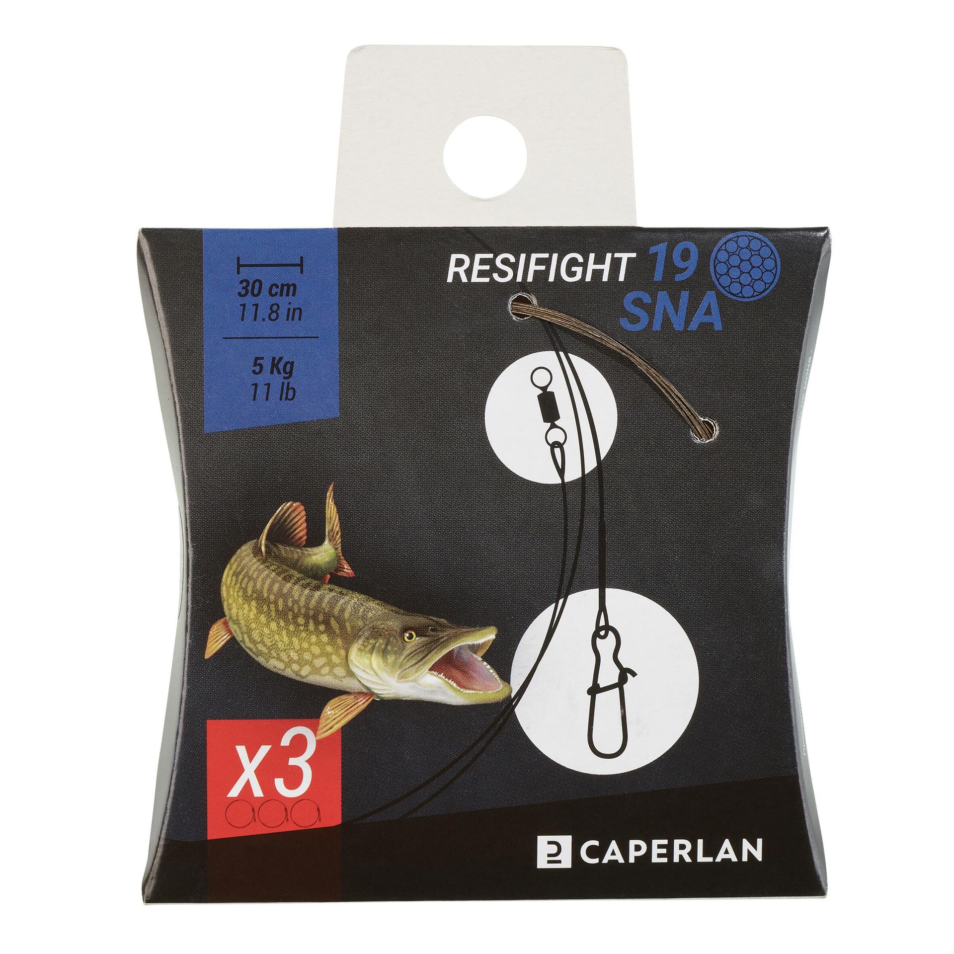CAPERLAN Przypon na drapieżniki Resifight 19 krętlik i agrafka 5 kg x 3 Unisex