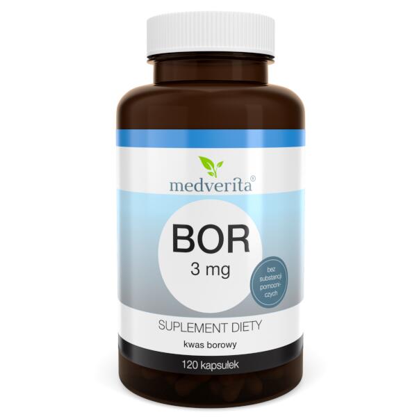Bor MEDVERITA 3 mg Kwas Borowy 120 kaps.