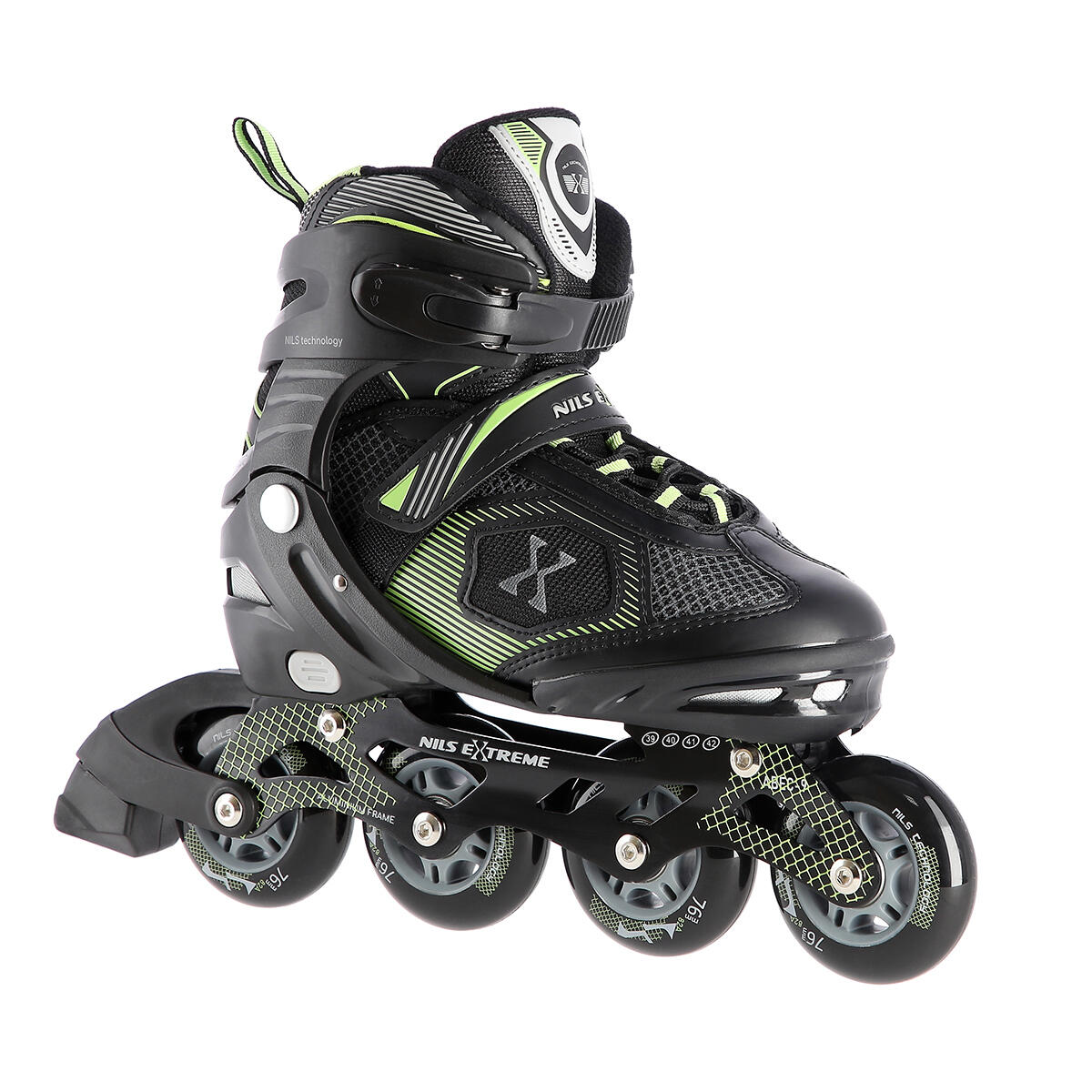 Nils EXTREME NA9080 CZARNO/ZIELONE ROZM L 39-42) ŁYŻWOROLKI EXTREME