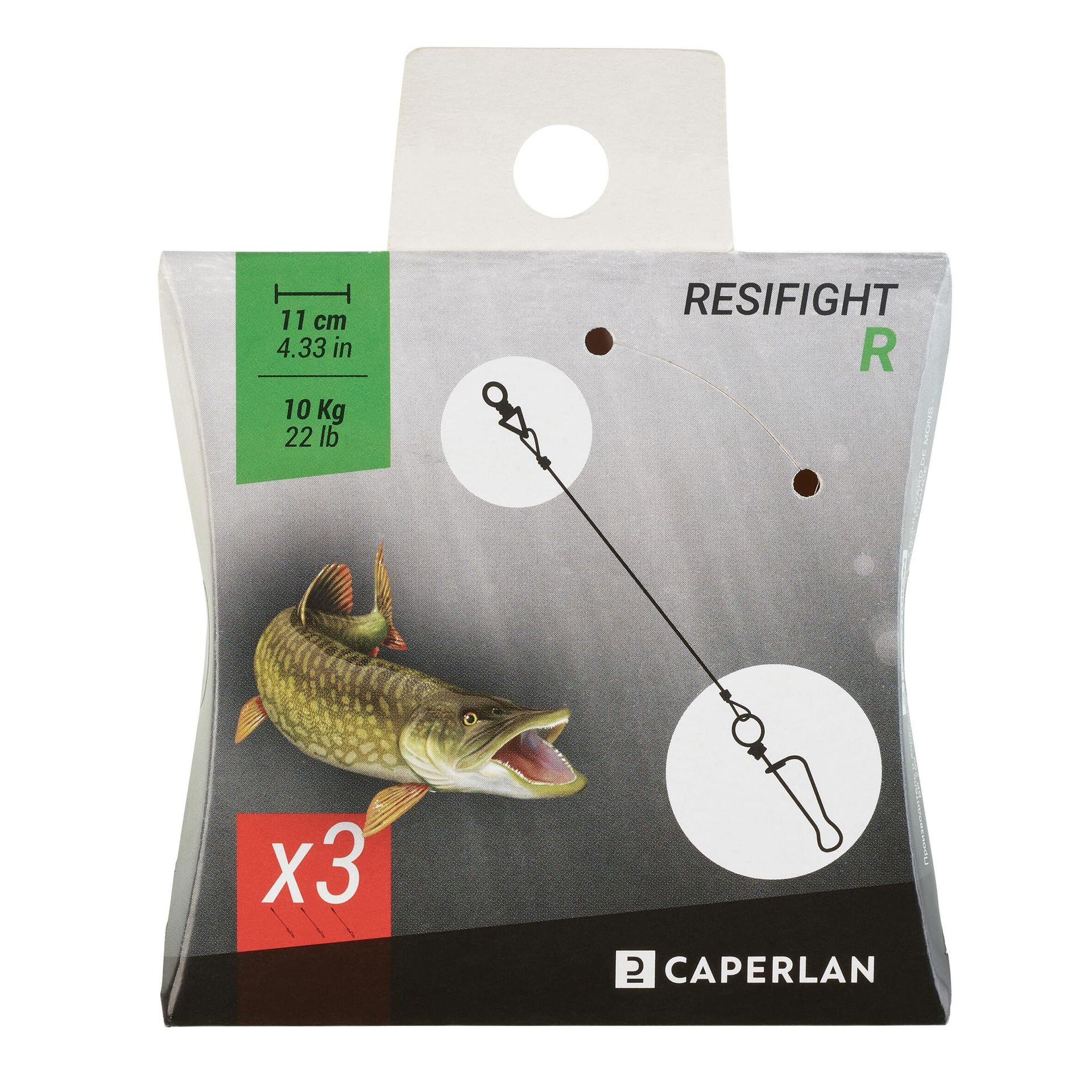 CAPERLAN Przypon na drapieżniki Resifight sztywny 10 kg x 3 Unisex