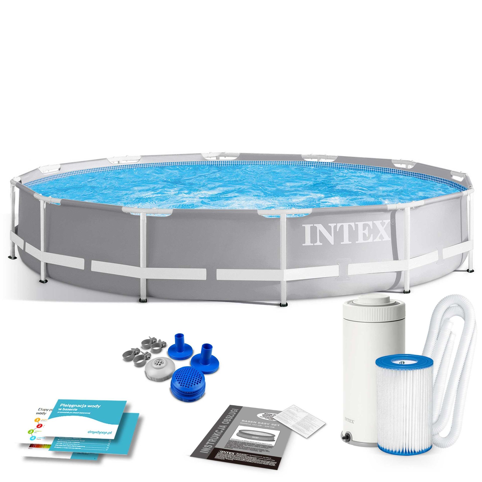 Intex Basen ogrodowy stelażowy 366 x 76 cm - zestaw 26712