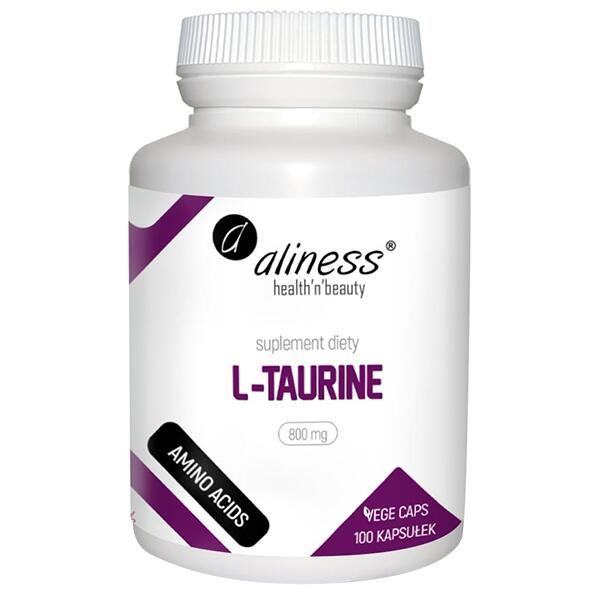 Aliness L-Taurine L-tauryna Aminokwasy 800 mg (100 kaps) Aliness ali-153