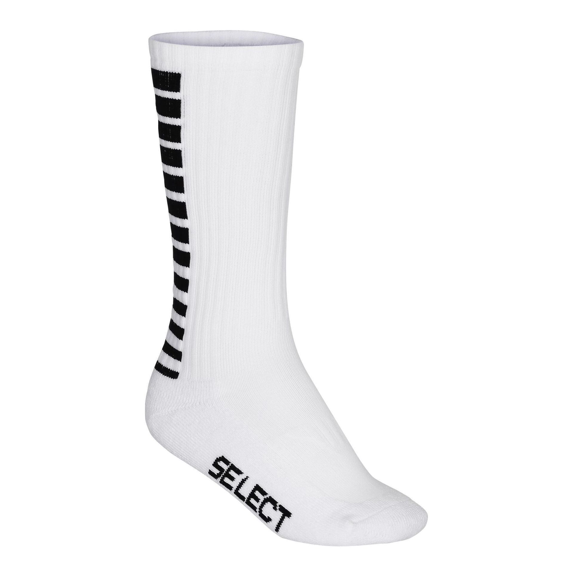Skarpety piłkarskie treningowe męskie długie Select Striped białe