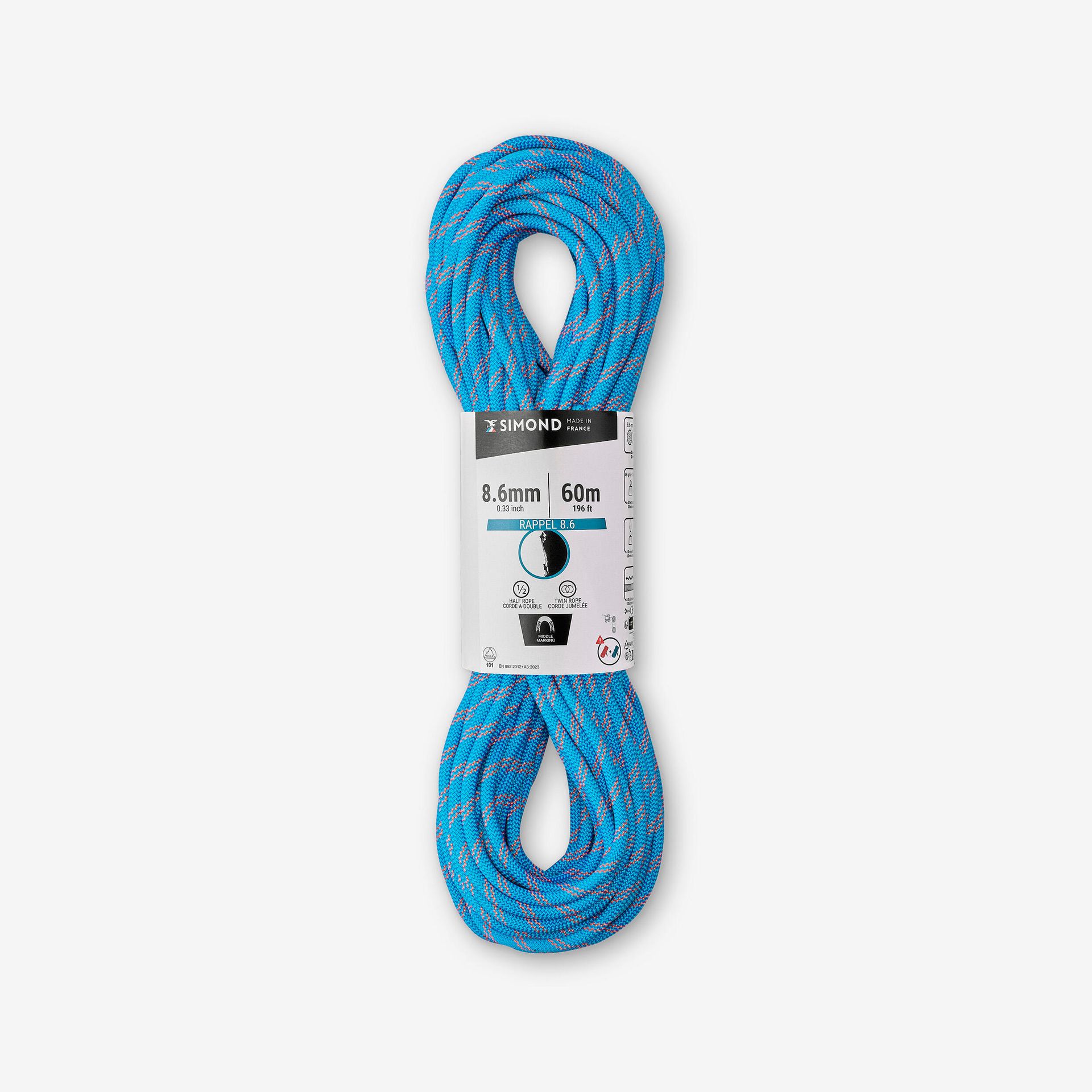 Simond Lina połówkowa Rappel 8,6 mm x 60 m Unisex