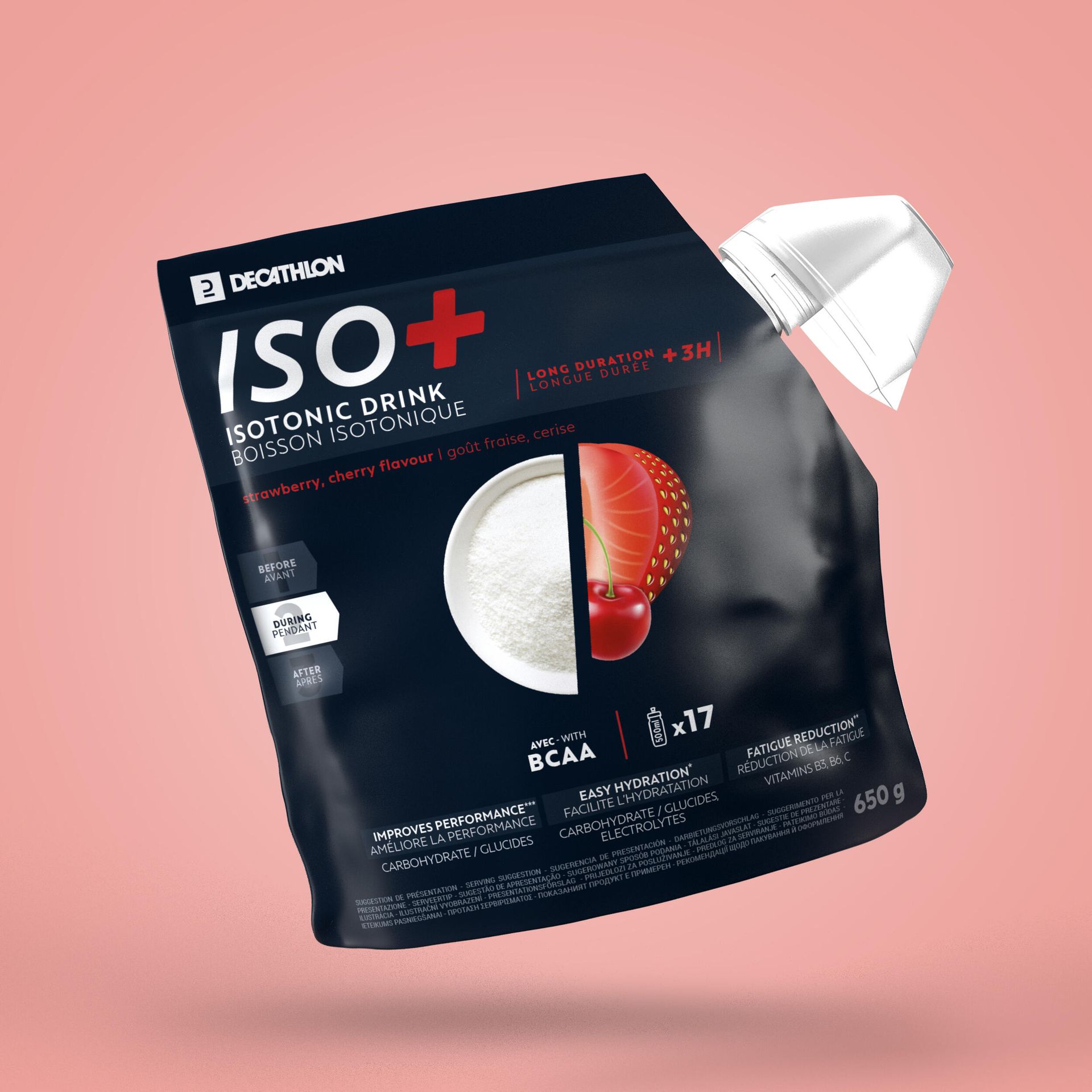 Napój izotoniczny w proszku Aptonia ISO+ truskawkowo-czereśniowy 650 g