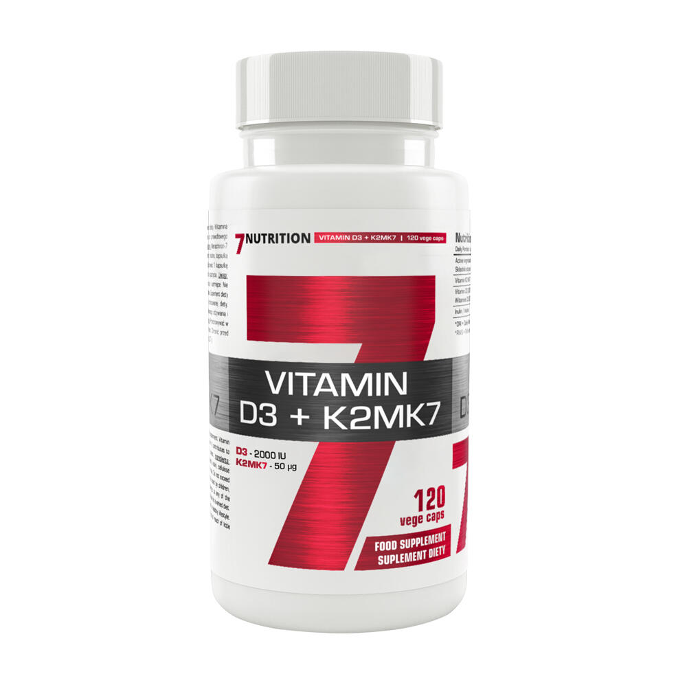 7 NUTRITION Vitamin D3 + K2MK7 [ 120vcaps. ] - 7 Nutrition - Witamina D3 + K2MK7