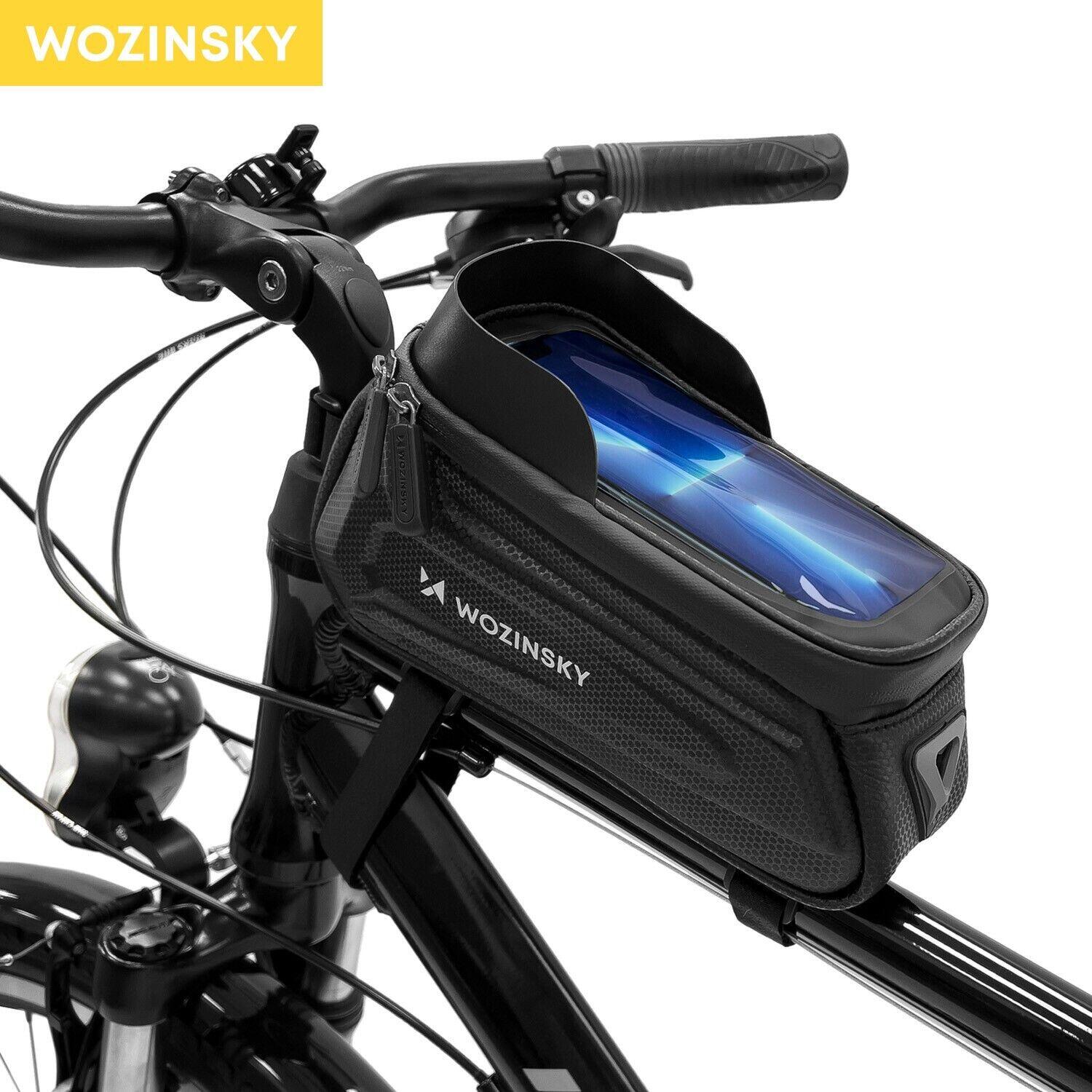 Wozinsky Torba rowerowa na ramę 1,7l pokrowiec na telefon czarny (WBB28BK)