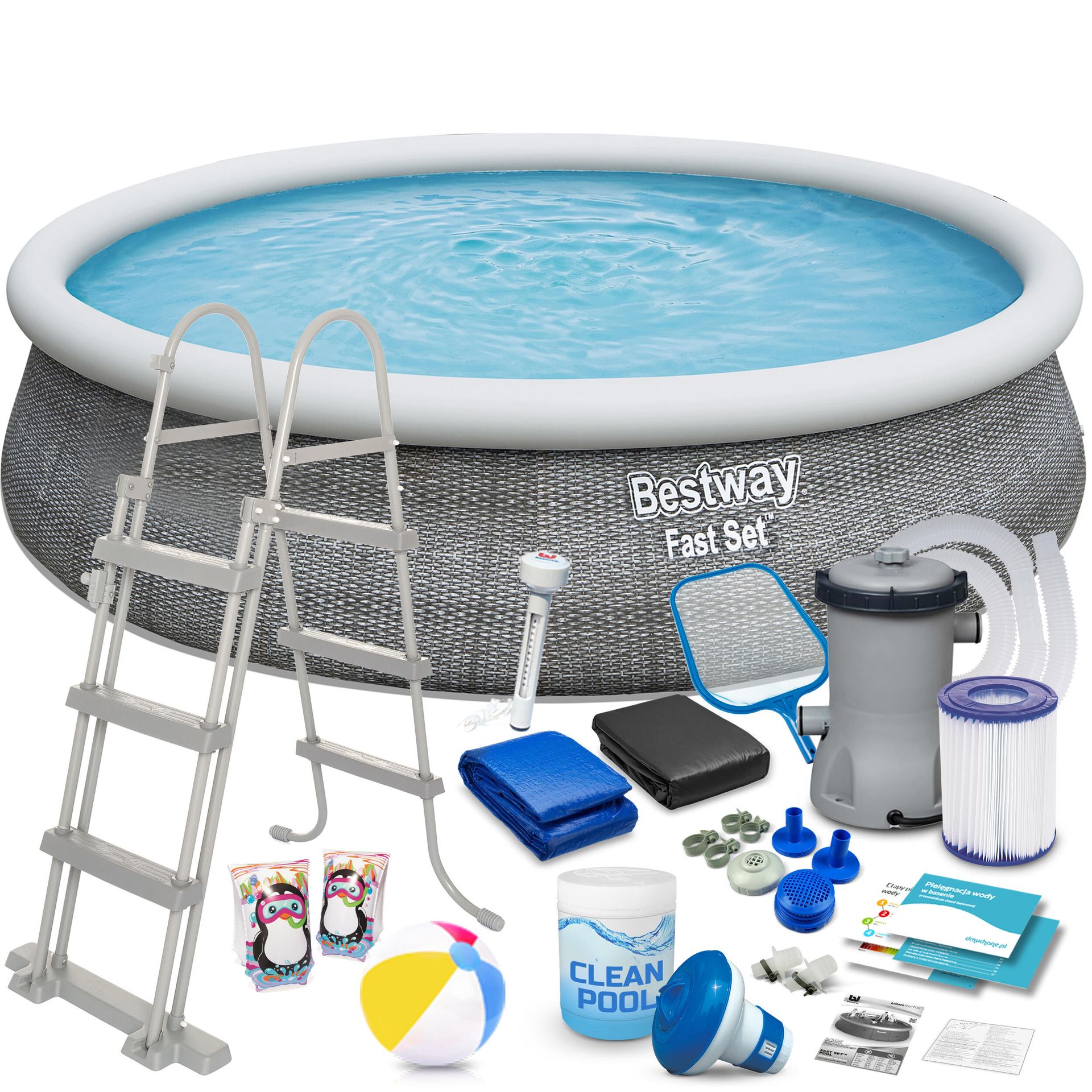Bestway Basen ogrodowy rozporowy 457x107 zestaw 11w1 57372 57372