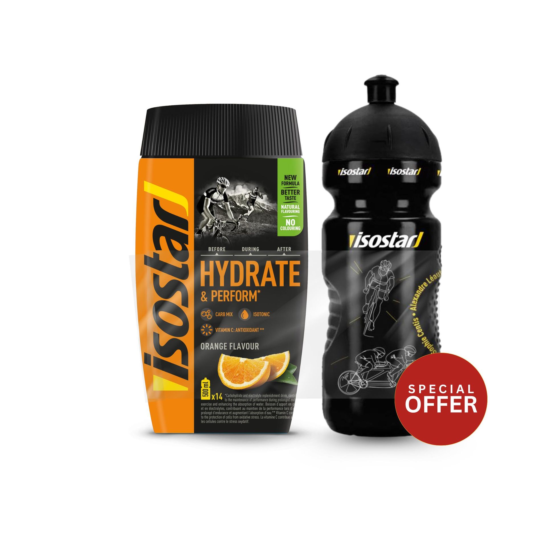 Oferta specjalna: napój izotoniczny w proszku Hydrate&Perform pomarańczowy 560 g / Bidon 0,65 l