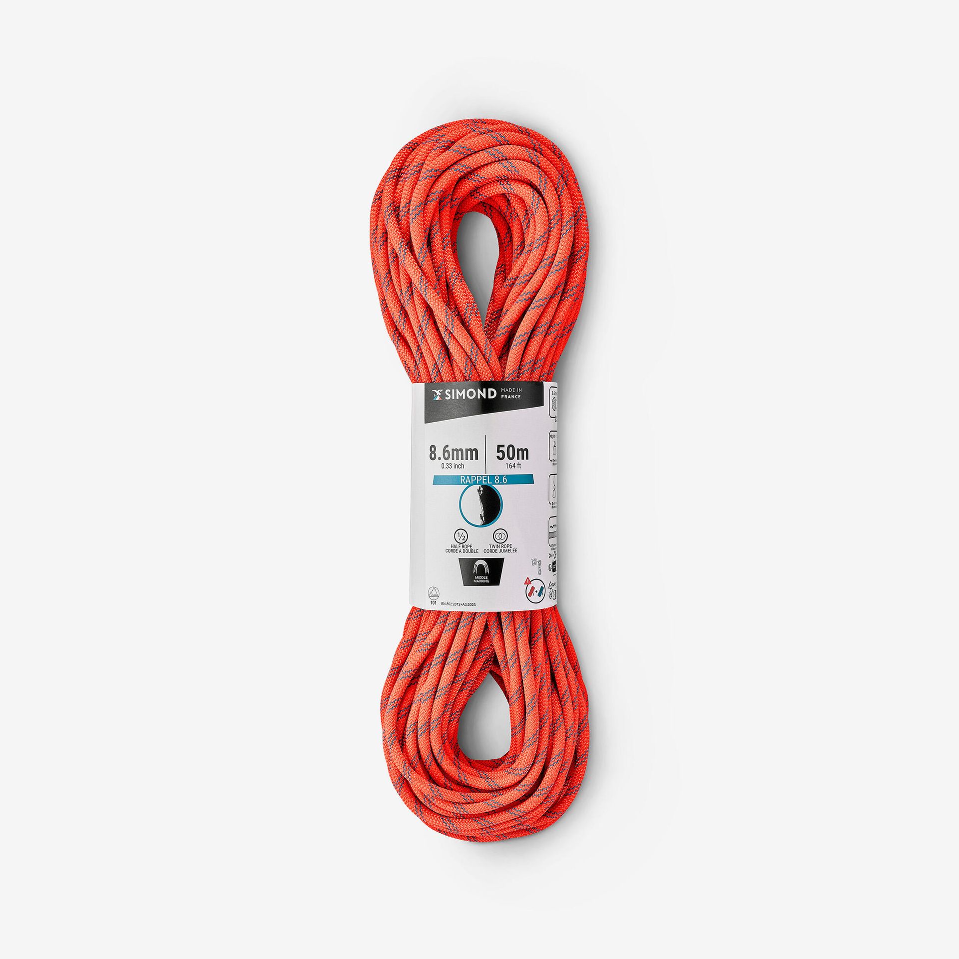 Simond Lina połówkowa Rappel 8,6 mm x 50 m Unisex