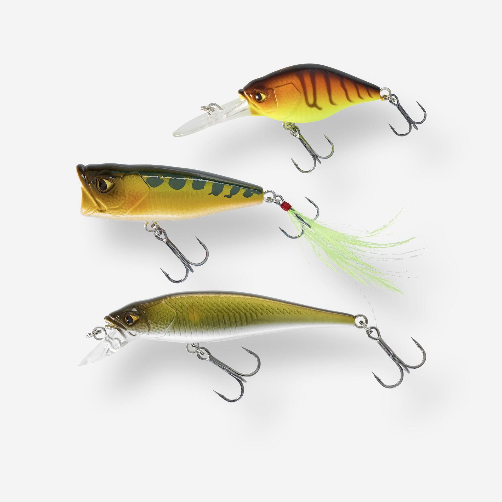 CAPERLAN Zestaw woblerów OKOŃ 3 PN: POPPER, MINNOW, CRANKBAIT Unisex