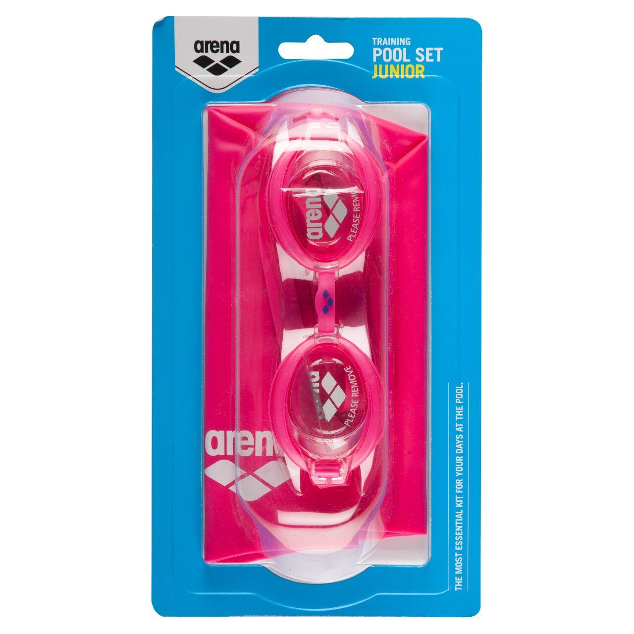 Arena Okulary + czepek Pool Set Jr fuchsia clear/fuchsia white 3468335124056