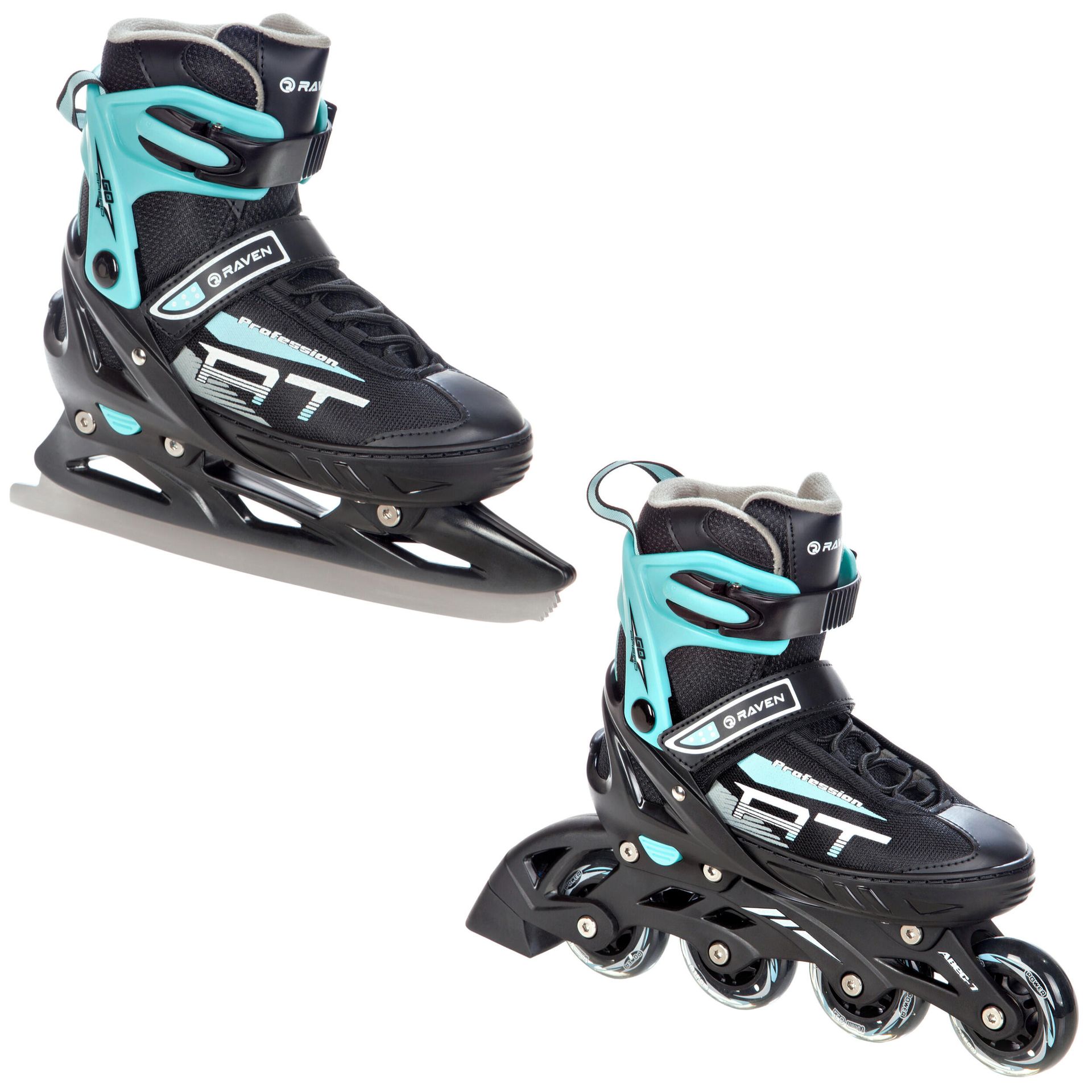 Rolki Łyżwy 2w1 Raven Profession Black/Mint 35-39