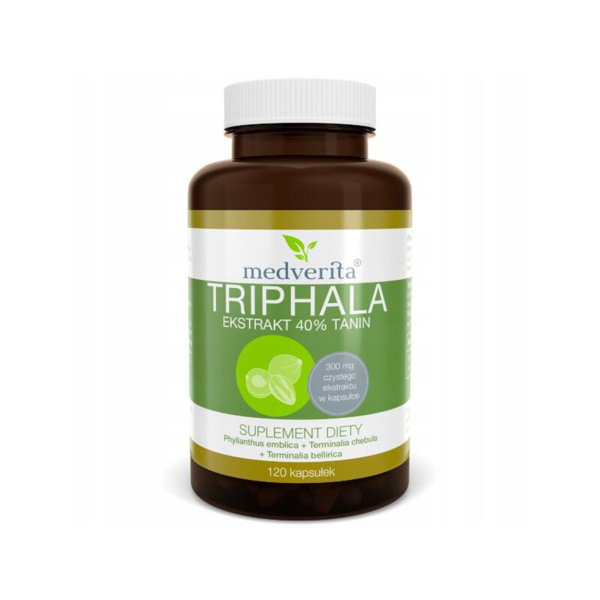 Medverita, Witaminy i minerały, Triphala 300 mg, 120 kaps