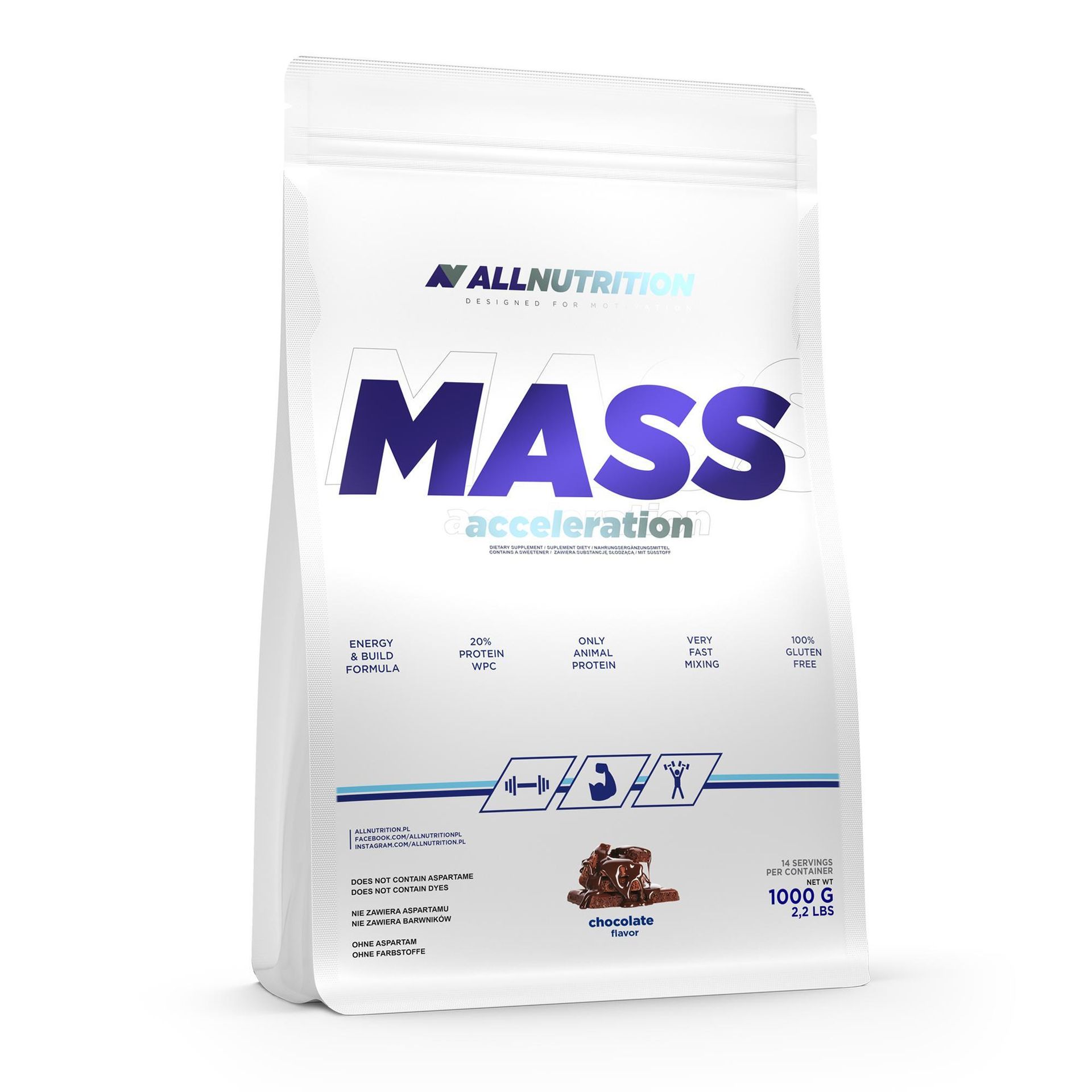 ALLNUTRITION Odżywka węglowodanowo-białkowa MASS ACCELERATION 1000g CHOCOLATE 5902837700601