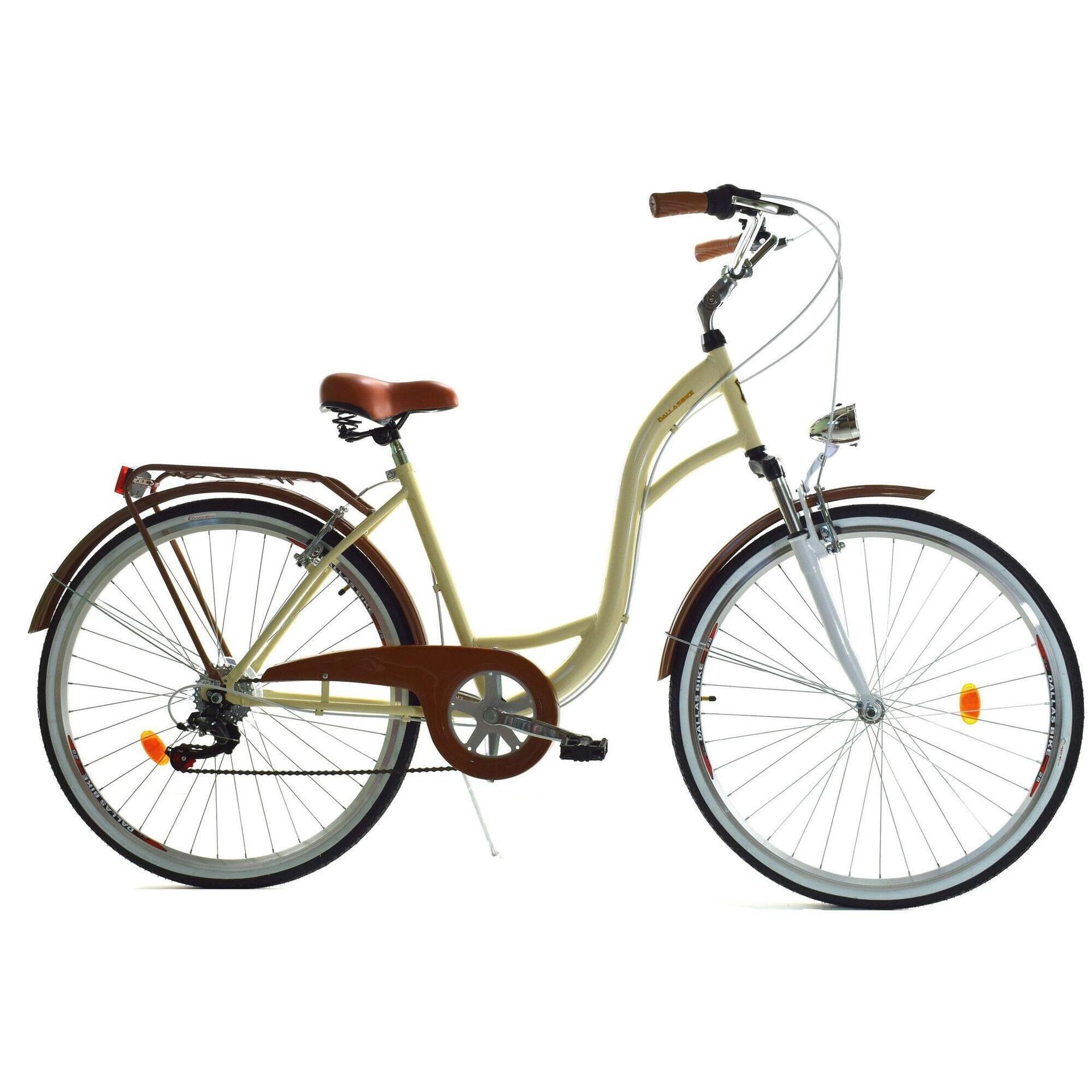 Dallas Bike City Lux 7spd 28 cali Kremowo-brązowy