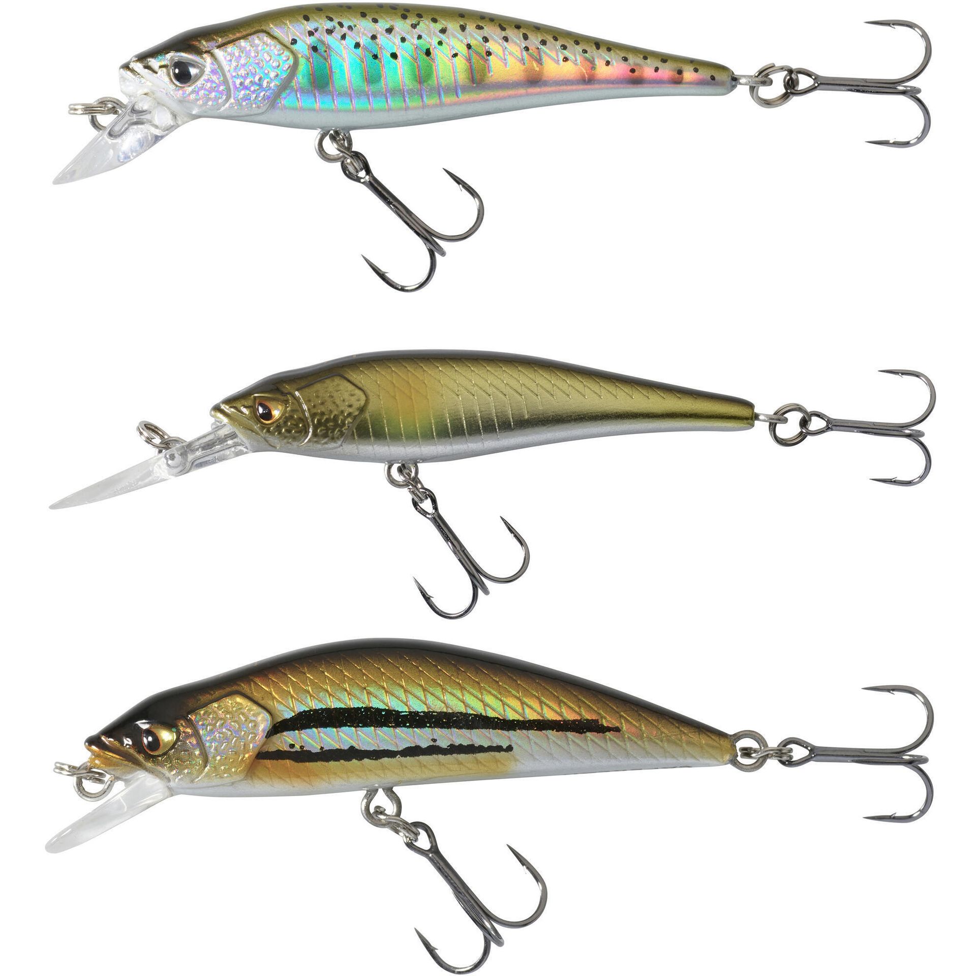 CAPERLAN Zestaw woblerów na pastrąga 3x minnow Unisex