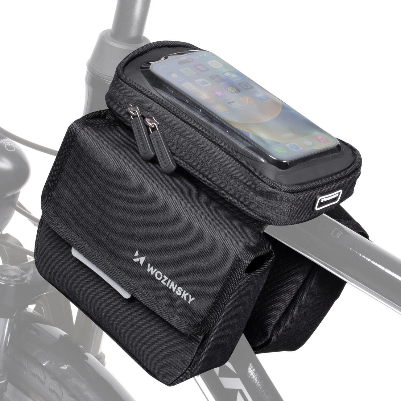 Wozinsky Wozinsky torba rowerowa na ramę sakwa na rower wodoodporne etui na telefon 1,5l czarny (WBB26BK) WBB26BK